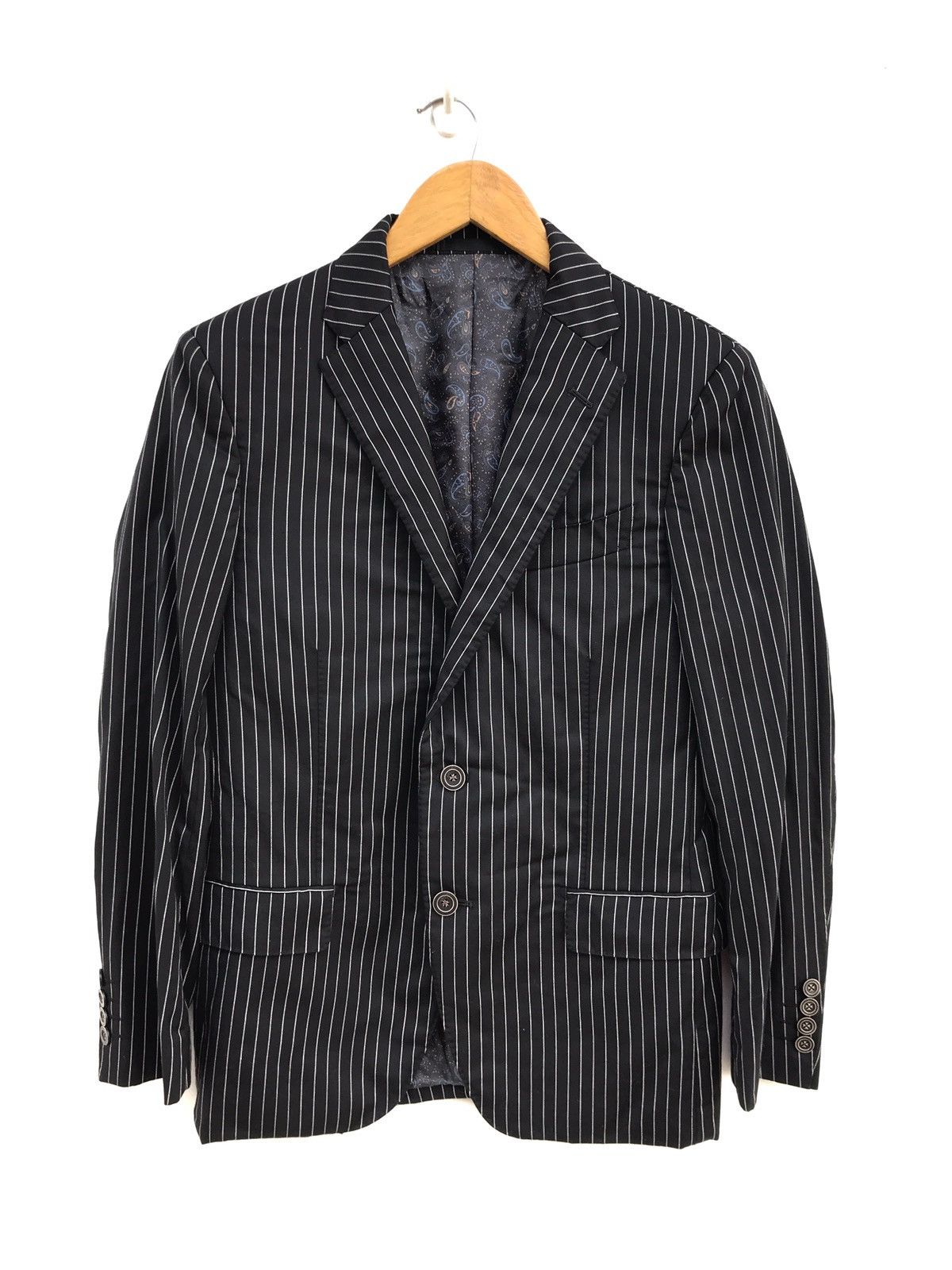 Designer Made In Italy Angelico Stripes Wool Jacket Size US S / EU 44-46 / 1 - 1 Thumbnail