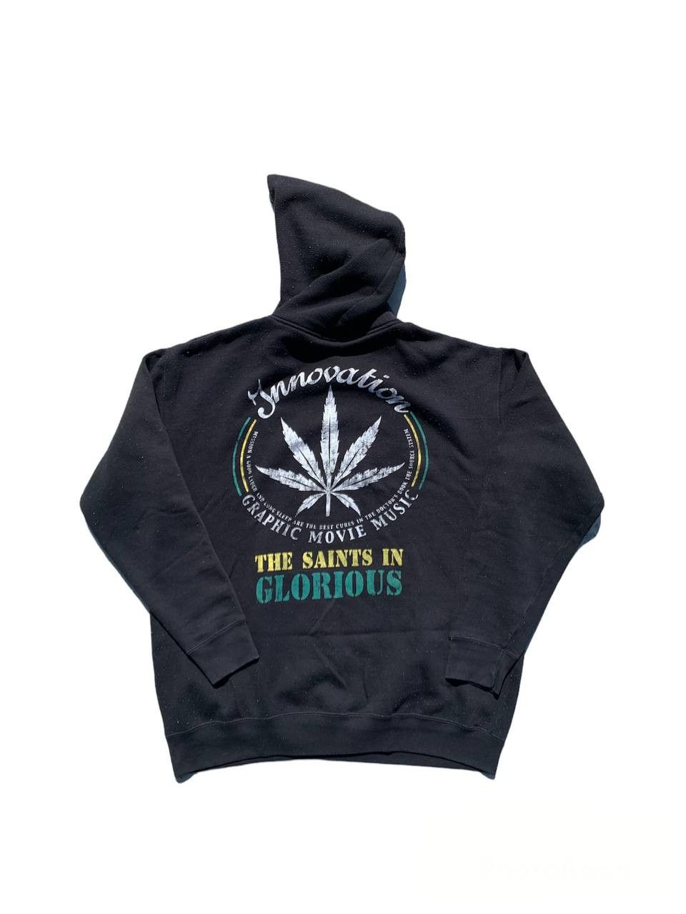 image of Vintage Jamaica Marijuana Logo Hoodie in Black, Men's (Size XL)