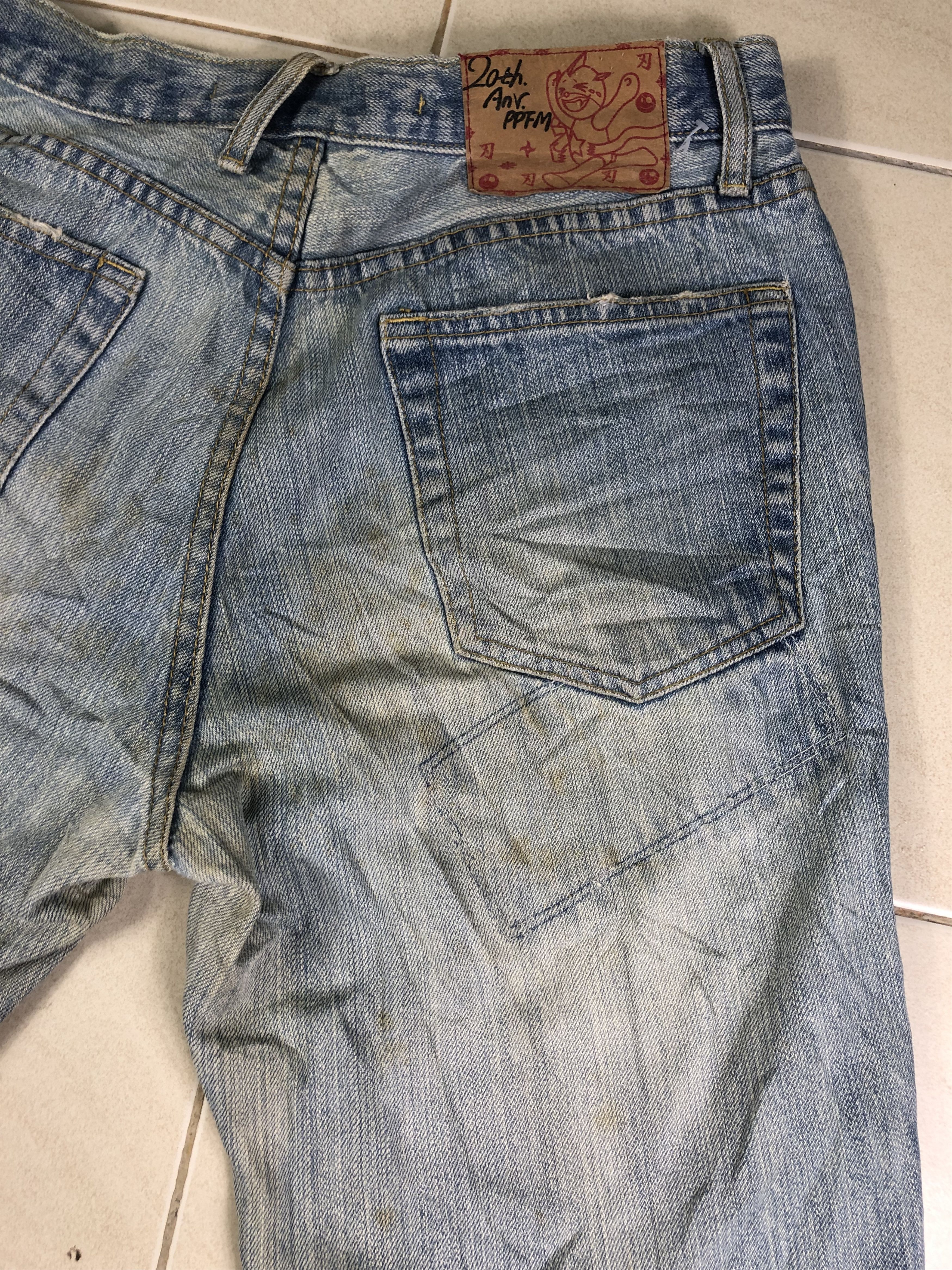 Japanese Brand PPFM 20Th Anniversary Denim Jeans 32x30.5 Size US 32 / EU 48 - 8 Thumbnail