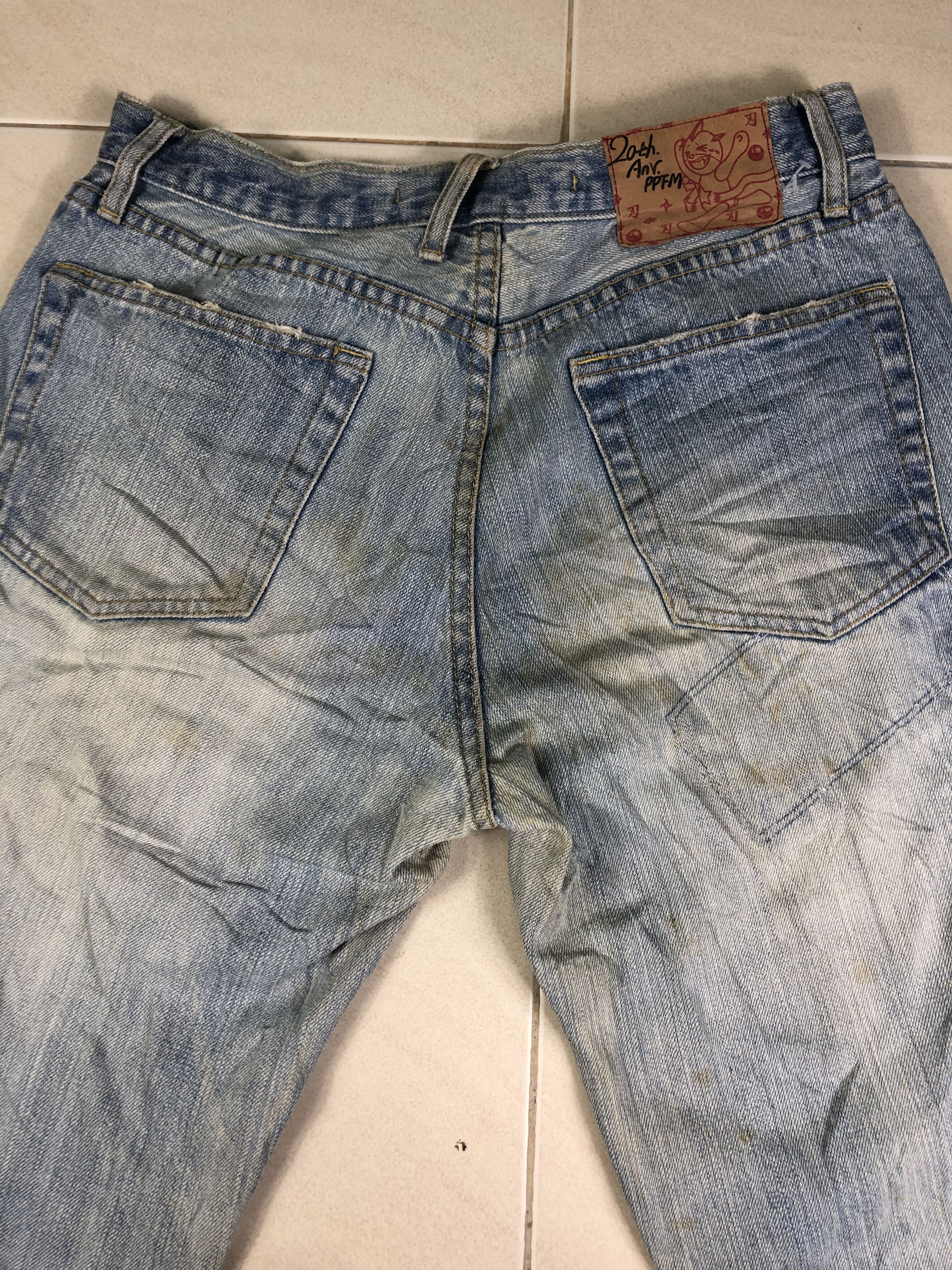 Japanese Brand PPFM 20Th Anniversary Denim Jeans 32x30.5 Size US 32 / EU 48 - 7 Thumbnail