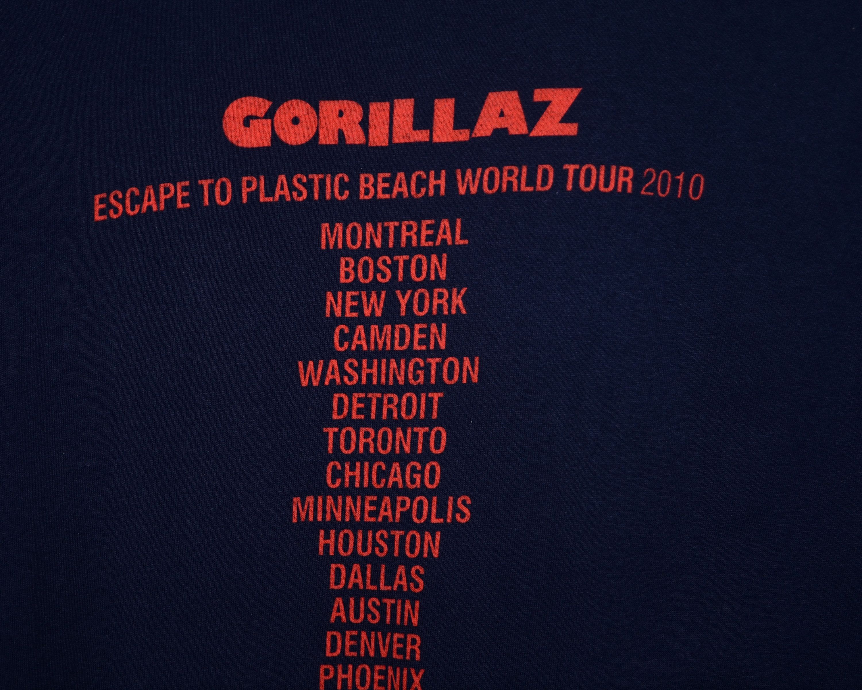 Band Tees Rare Gorillaz Plastic Beach Tour Tee 2010 Size US S / EU 44-46 / 1 - 4 Thumbnail