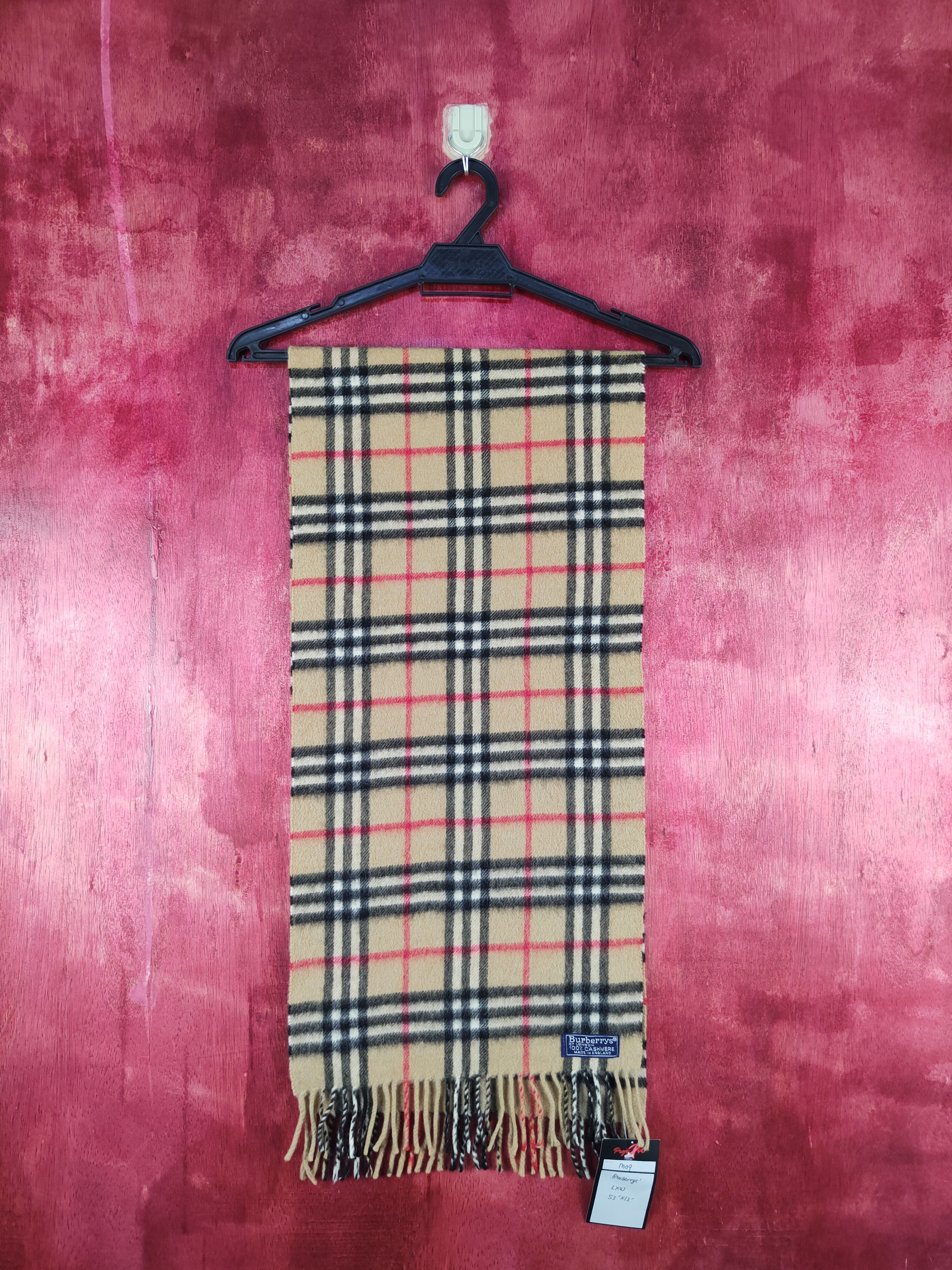 image of Burberrys Checkered Cashmere & Wool Muffler Scarves M09 in Brown, Women's