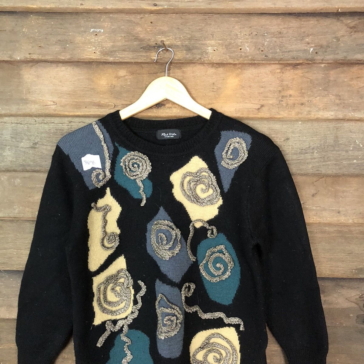 Japanese Brand × Vintage Port Villa art designer Black Knitwear #389B Size M / US 6-8 / IT 42-44 - 2 Thumbnail