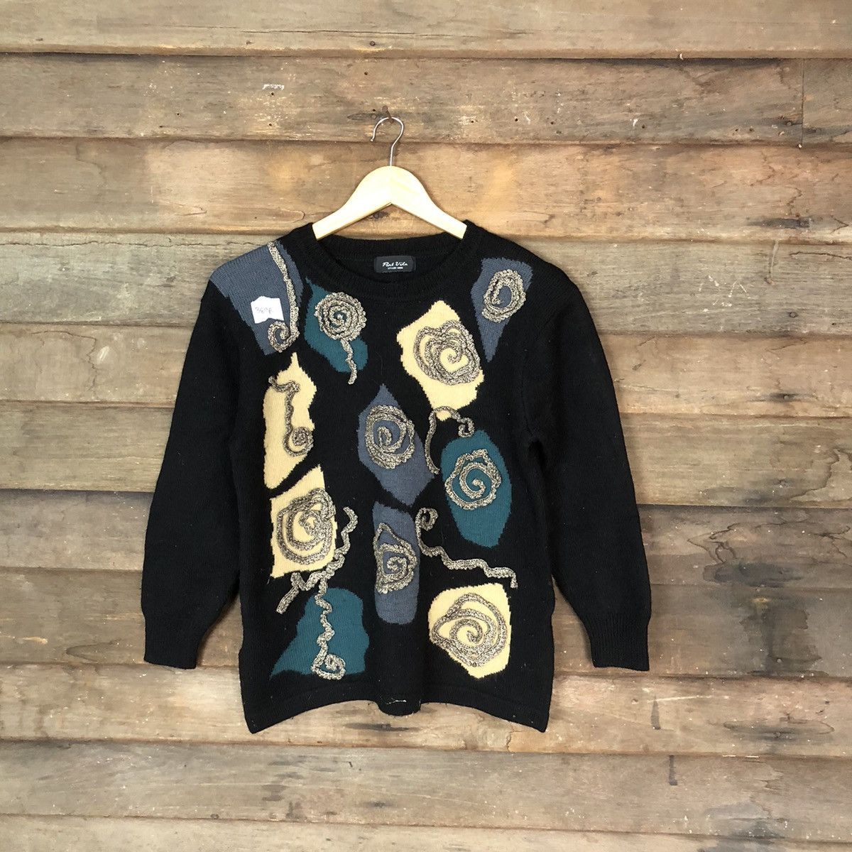 image of Port Villa Art Designer Black Knitwear 389B, Women's (Size Medium)
