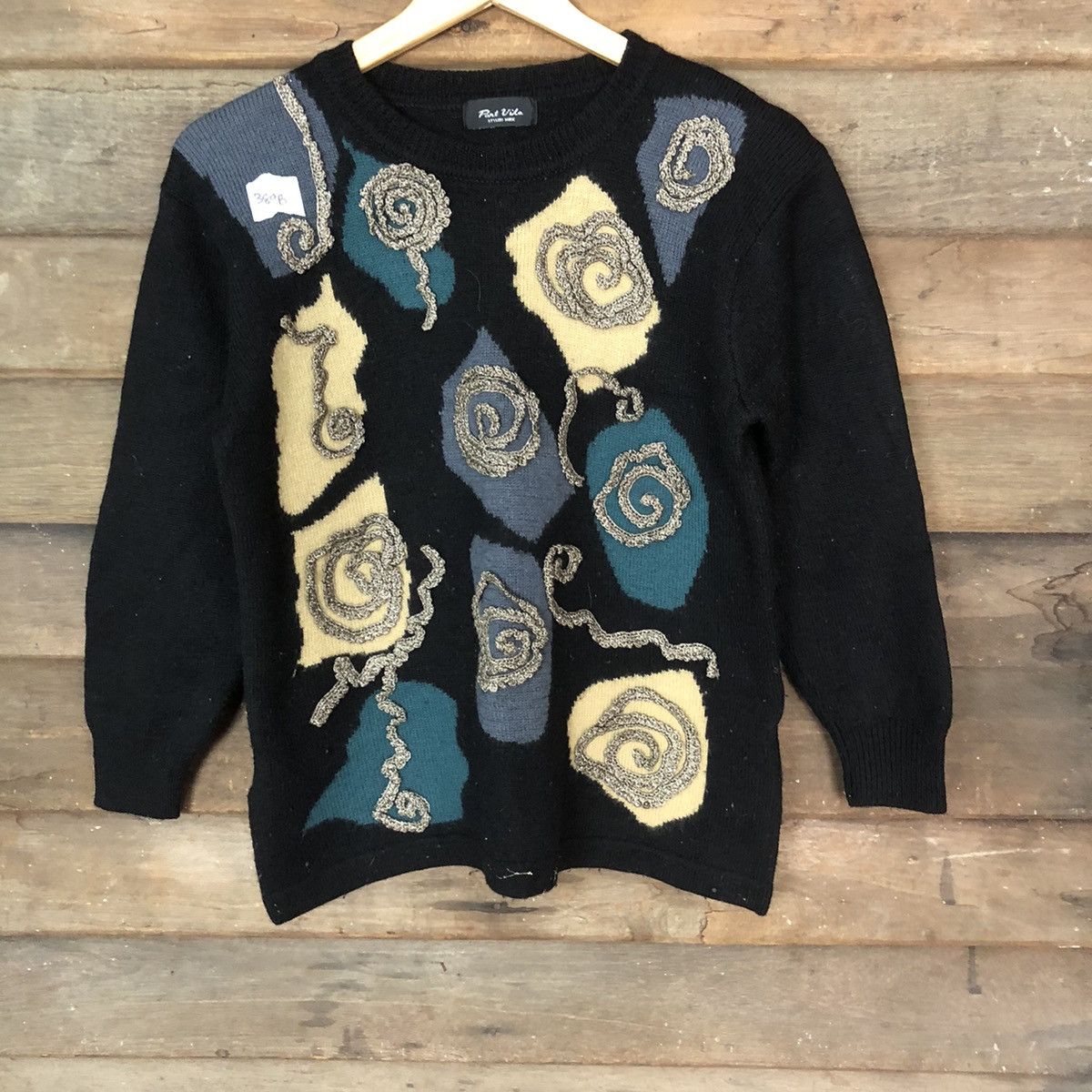 Japanese Brand × Vintage Port Villa art designer Black Knitwear #389B Size M / US 6-8 / IT 42-44 - 3 Thumbnail
