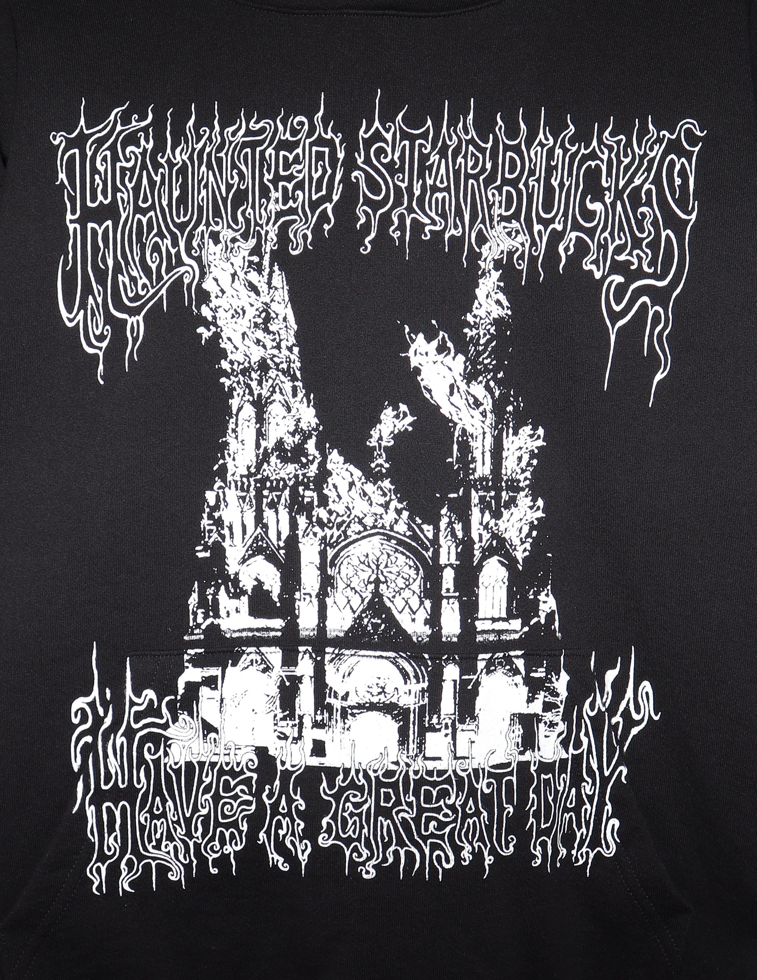 Asspizza Haunted Starbucks x Have A Great Day 'Black Metal' Hoodie Size US XL / EU 56 / 4 - 3 Thumbnail