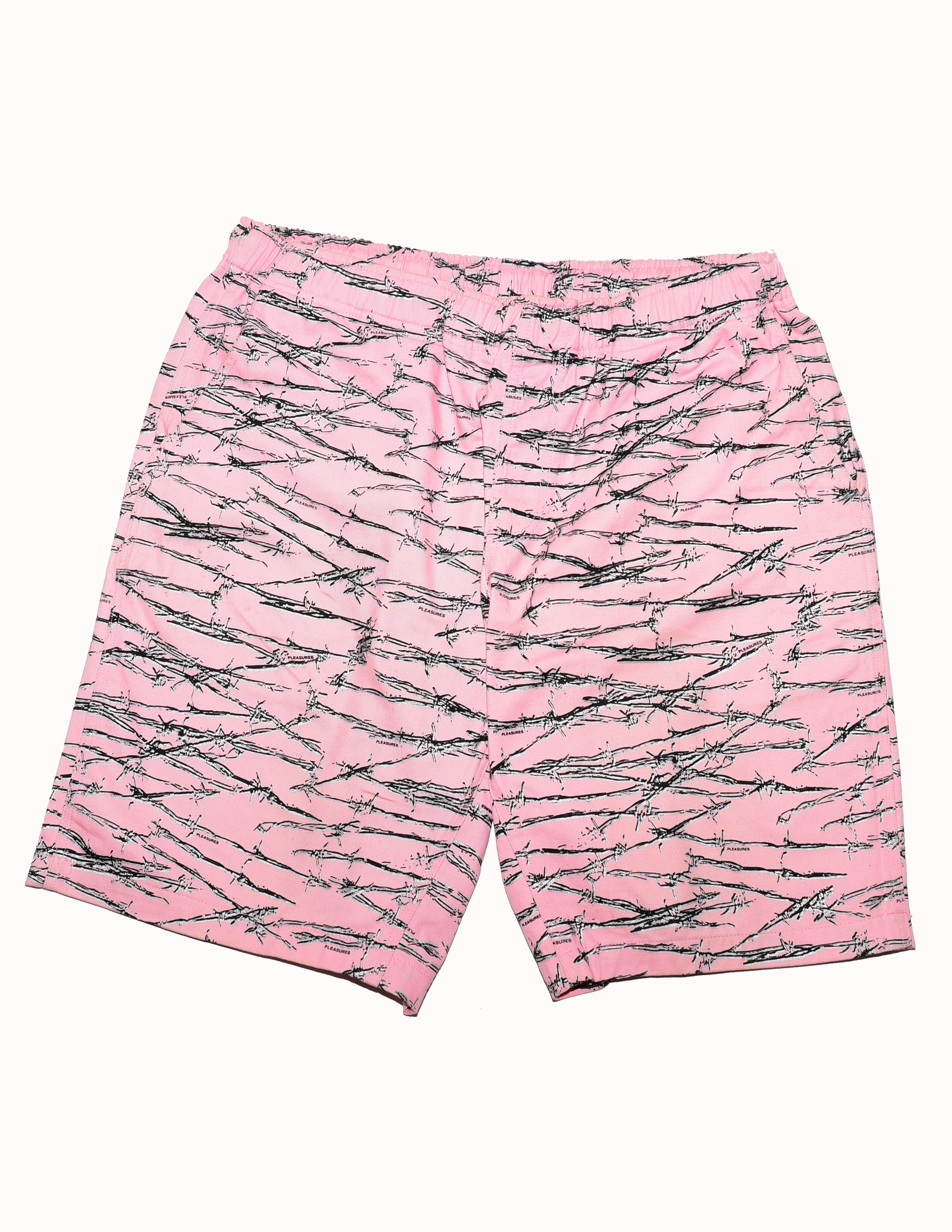 Pleasures Pleasures Pink Barbwire Shorts Size US 39 - 1 Thumbnail