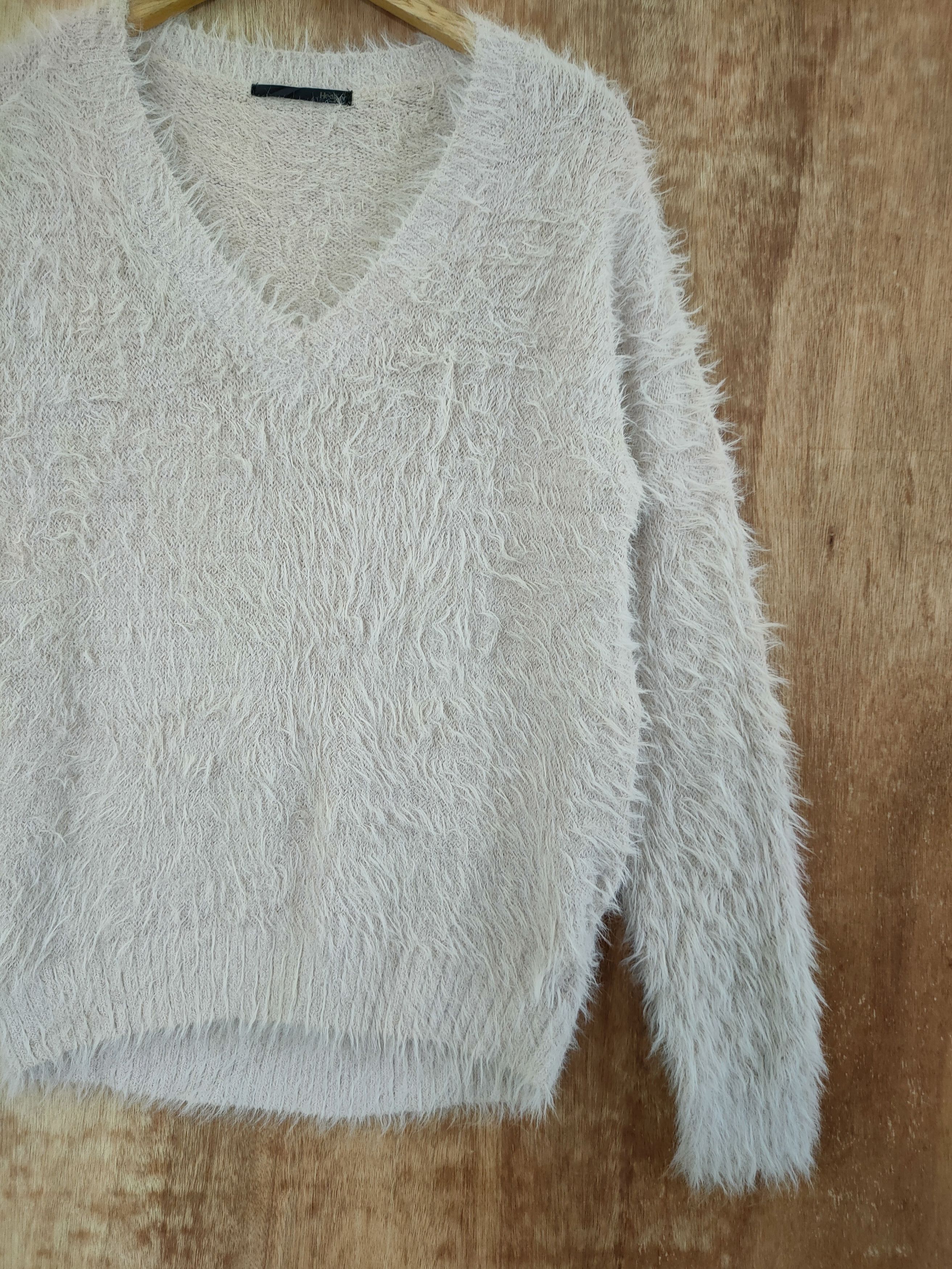 Homespun Knitwear DL Heater mohair soft fur shaggy knitwear japan #46-502 Size L / US 10 / IT 46 - 3 Thumbnail