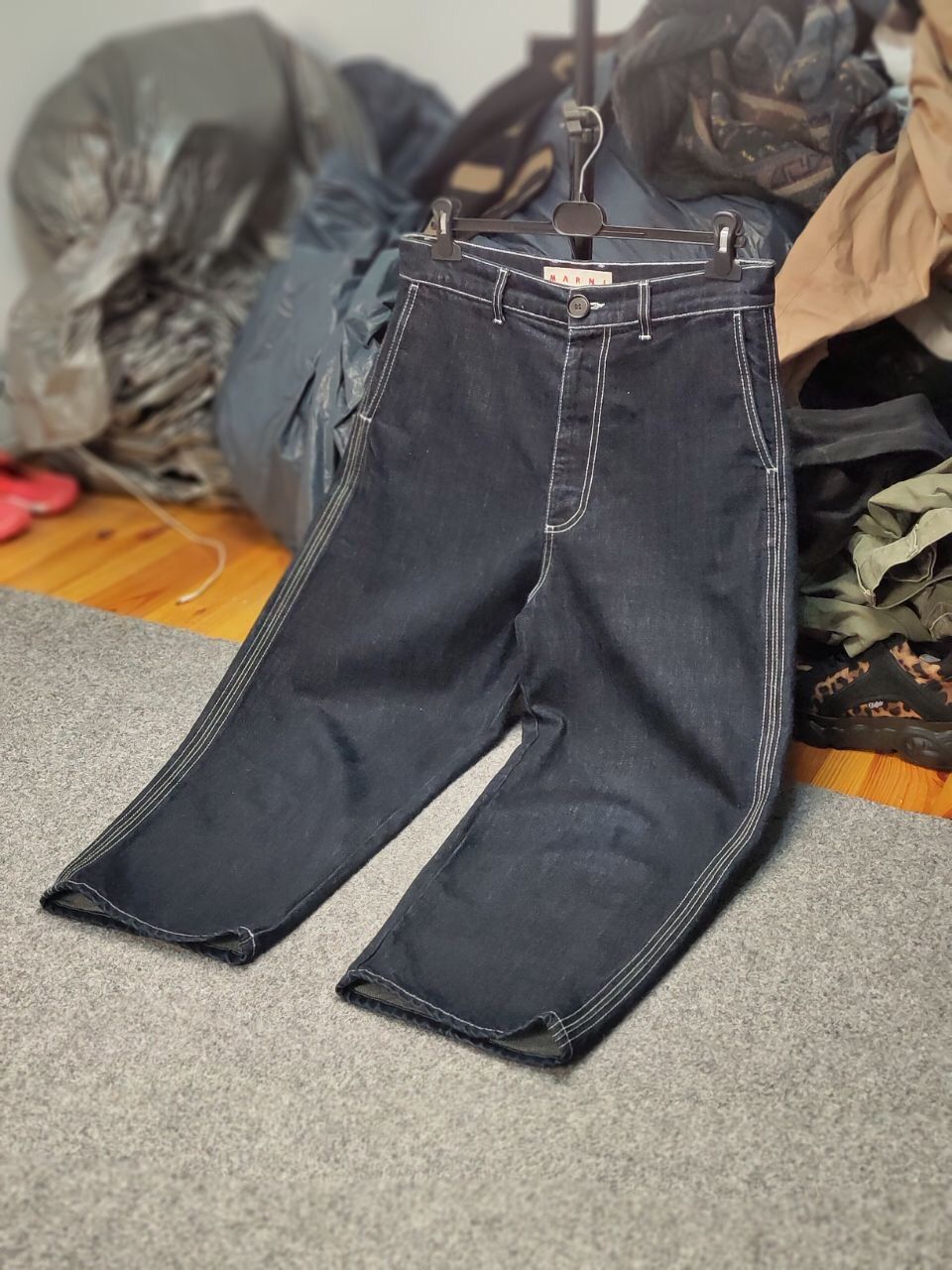 Marni Marni Commessa Cropped Jeans Baggy Blue Denim Women Pants Size 30" / US 8 / IT 44 - 22 Thumbnail