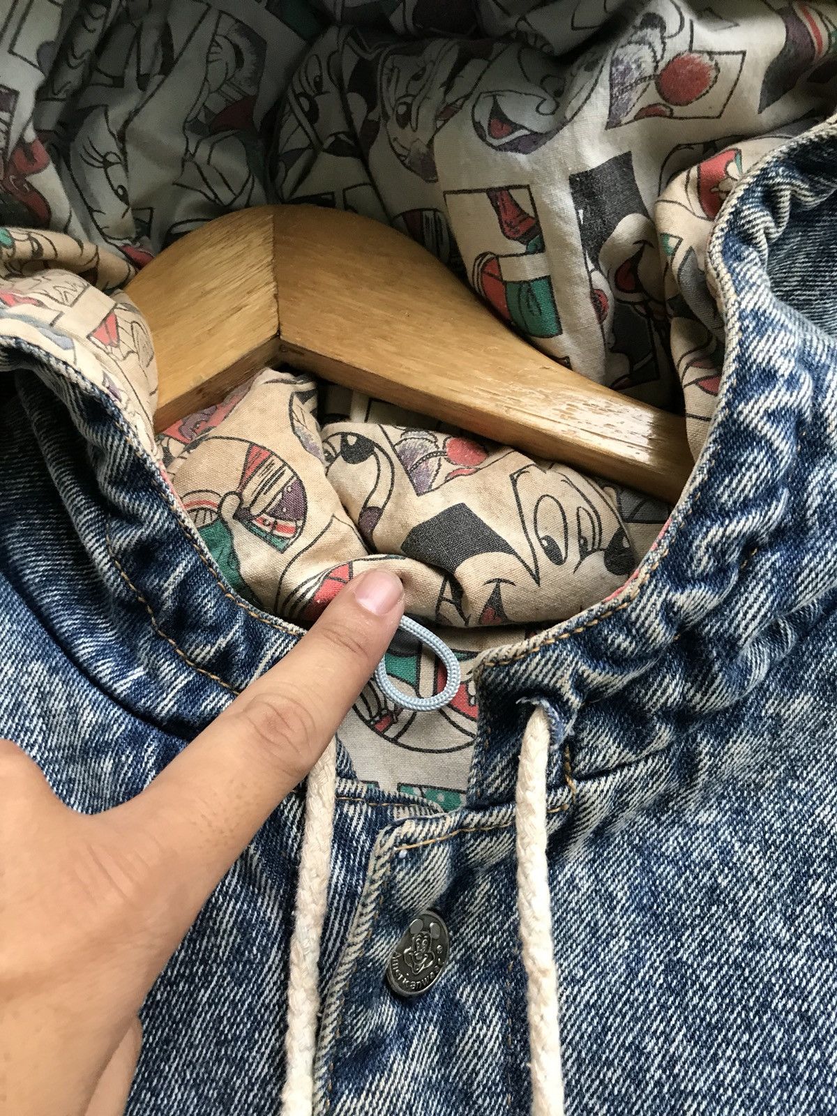 Mickey Mouse × Vintage Vintage Mickey Jeans Hoodie Casual Reversible Button Jacket Size US M / EU 48-50 / 2 - 6 Thumbnail