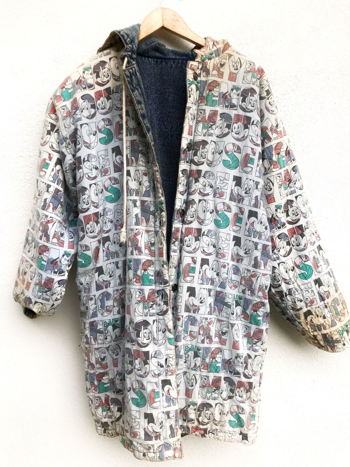 Mickey Mouse × Vintage Vintage Mickey Jeans Hoodie Casual Reversible Button Jacket Size US M / EU 48-50 / 2 - 13 Thumbnail