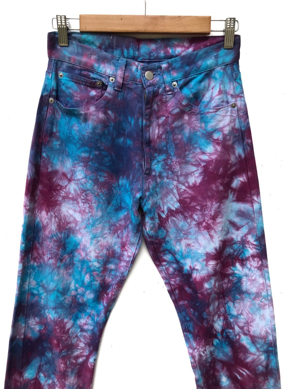 Japanese Brand Made in Japan AQOUSTIC Tie Dye Jeans Size US 26 / EU 42 - 5 Thumbnail