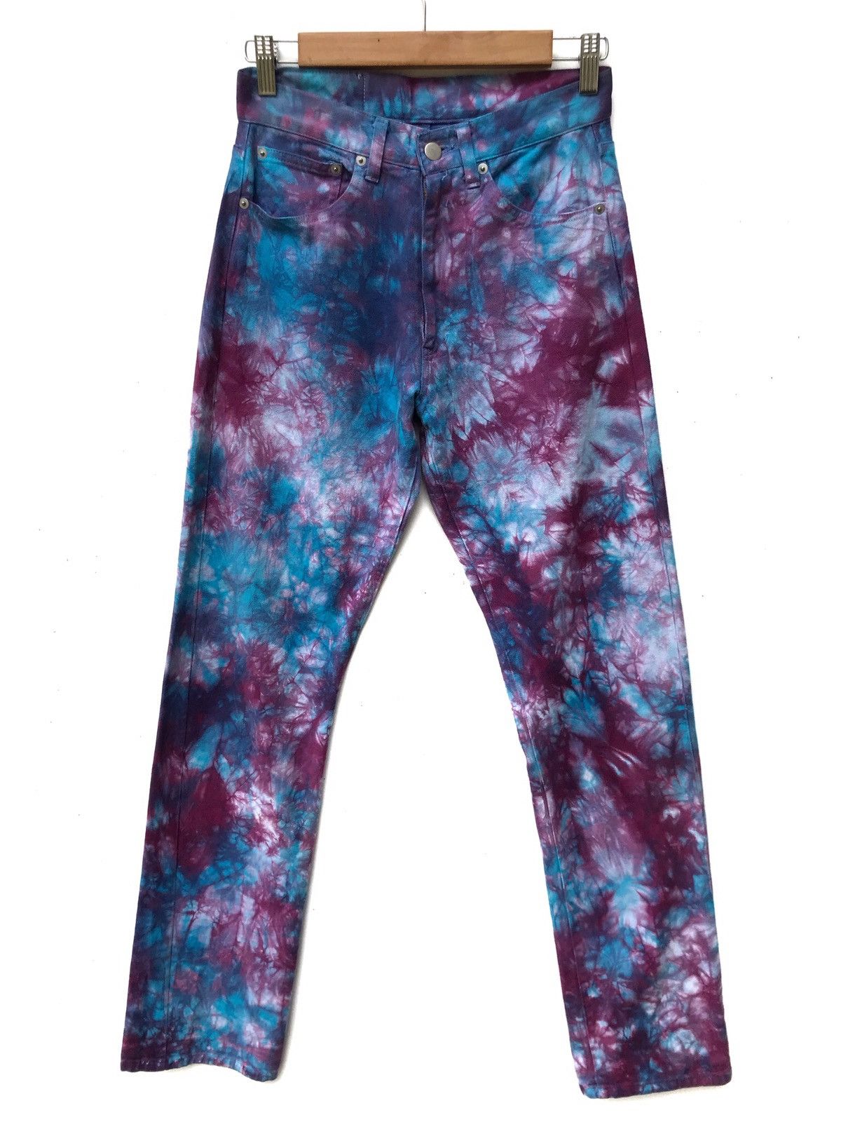 Japanese Brand Made in Japan AQOUSTIC Tie Dye Jeans Size US 26 / EU 42 - 1 Thumbnail