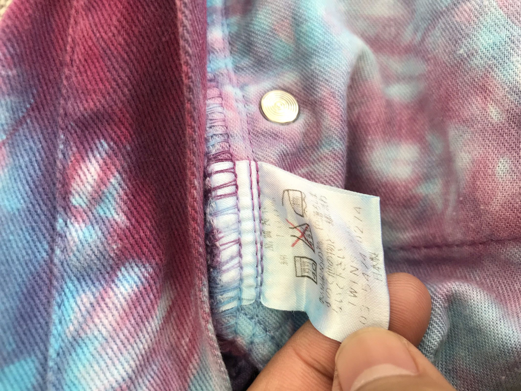 Japanese Brand Made in Japan AQOUSTIC Tie Dye Jeans Size US 26 / EU 42 - 9 Thumbnail
