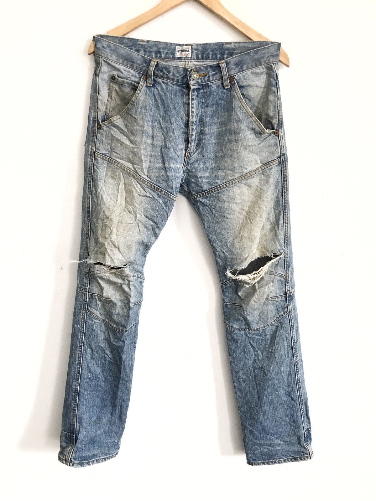 Eternal × Japanese Brand Japanese Brand Eternal Distressed Ripped Destroyed Jeans Size US 31 - 1 Thumbnail