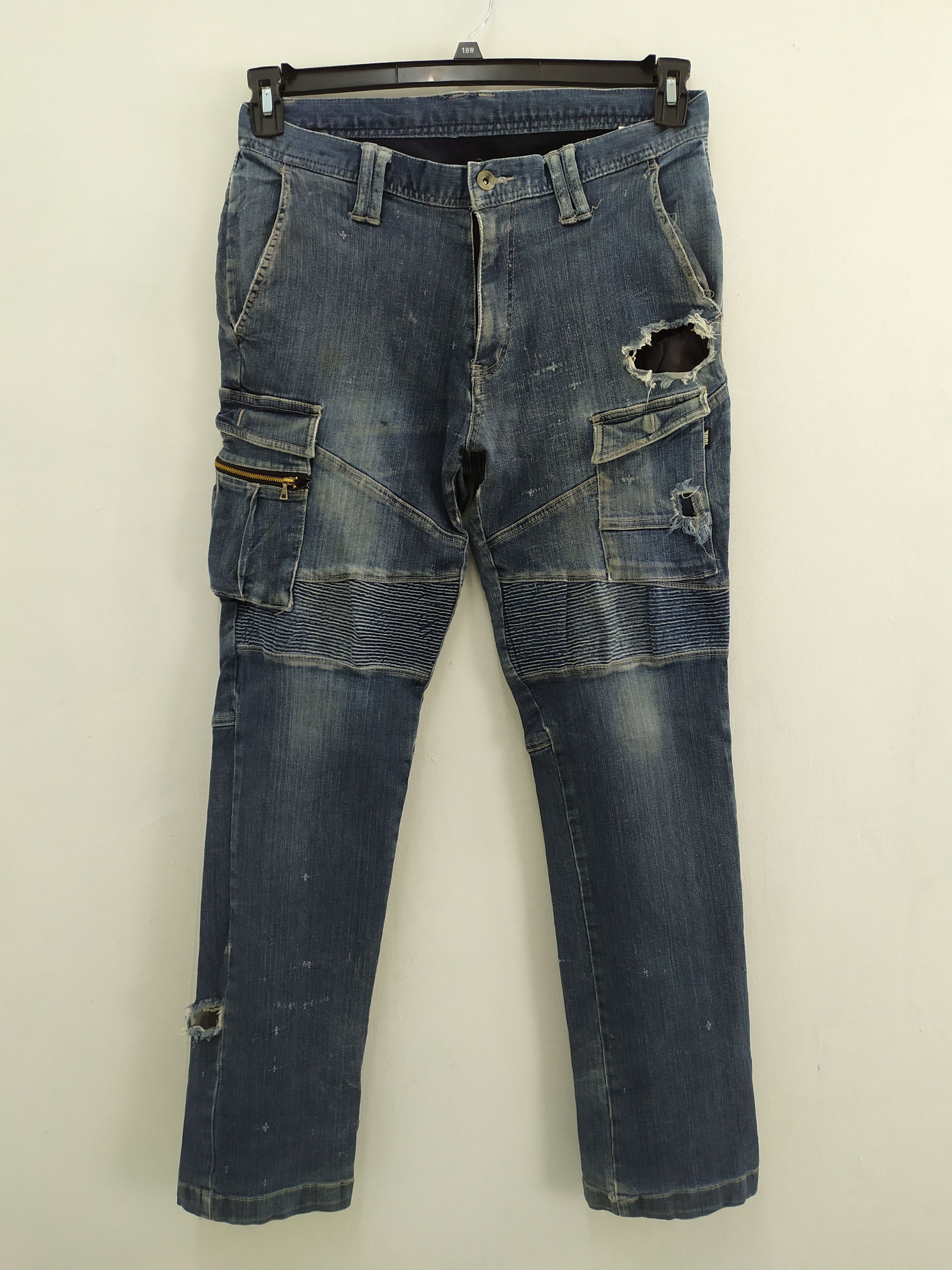 Japanese Brand TORA DISTRESSED FADED CARGO PANTS MULTIPOCKET TACTICAL Size US 32 / EU 48 - 1 Thumbnail