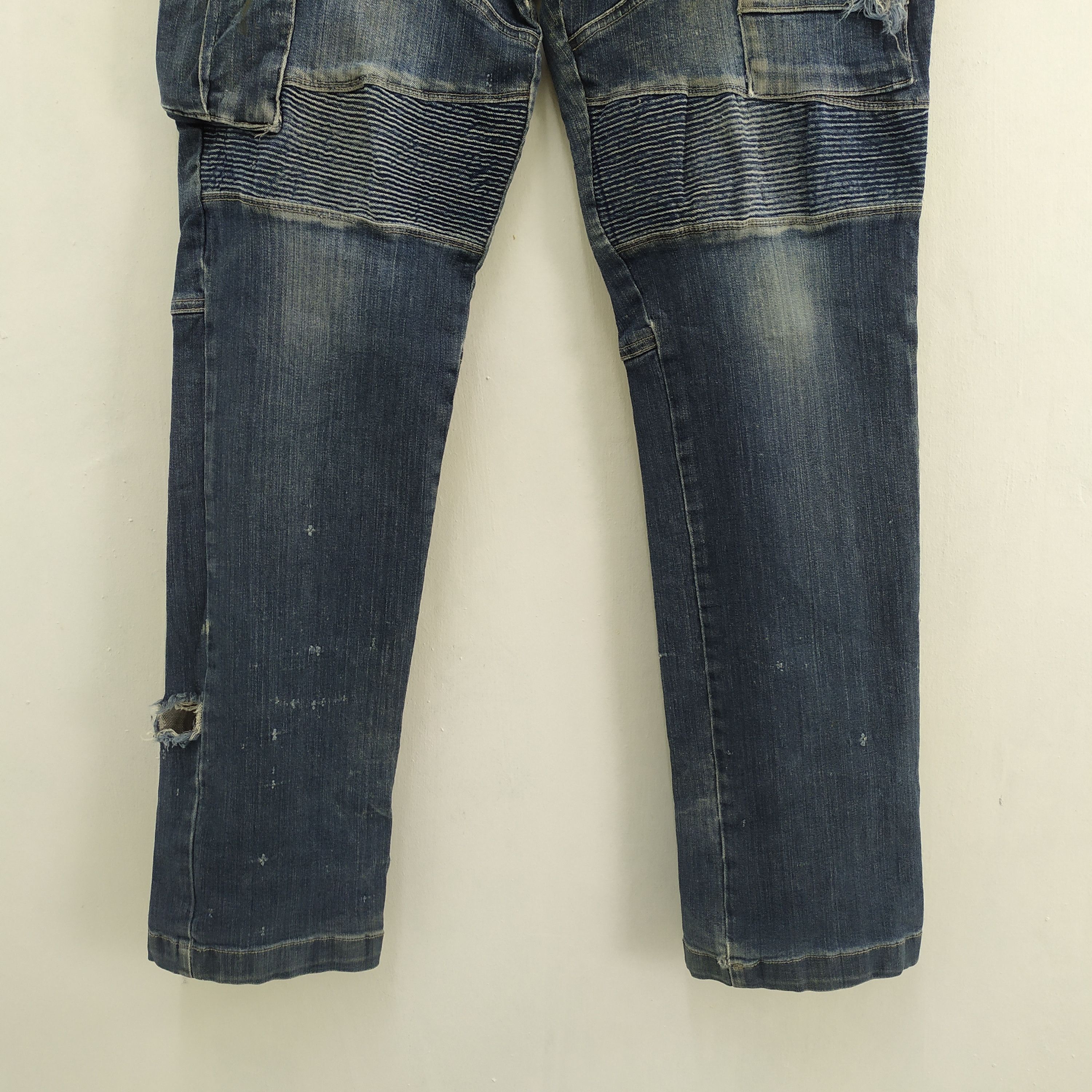 Japanese Brand TORA DISTRESSED FADED CARGO PANTS MULTIPOCKET TACTICAL Size US 32 / EU 48 - 2 Thumbnail