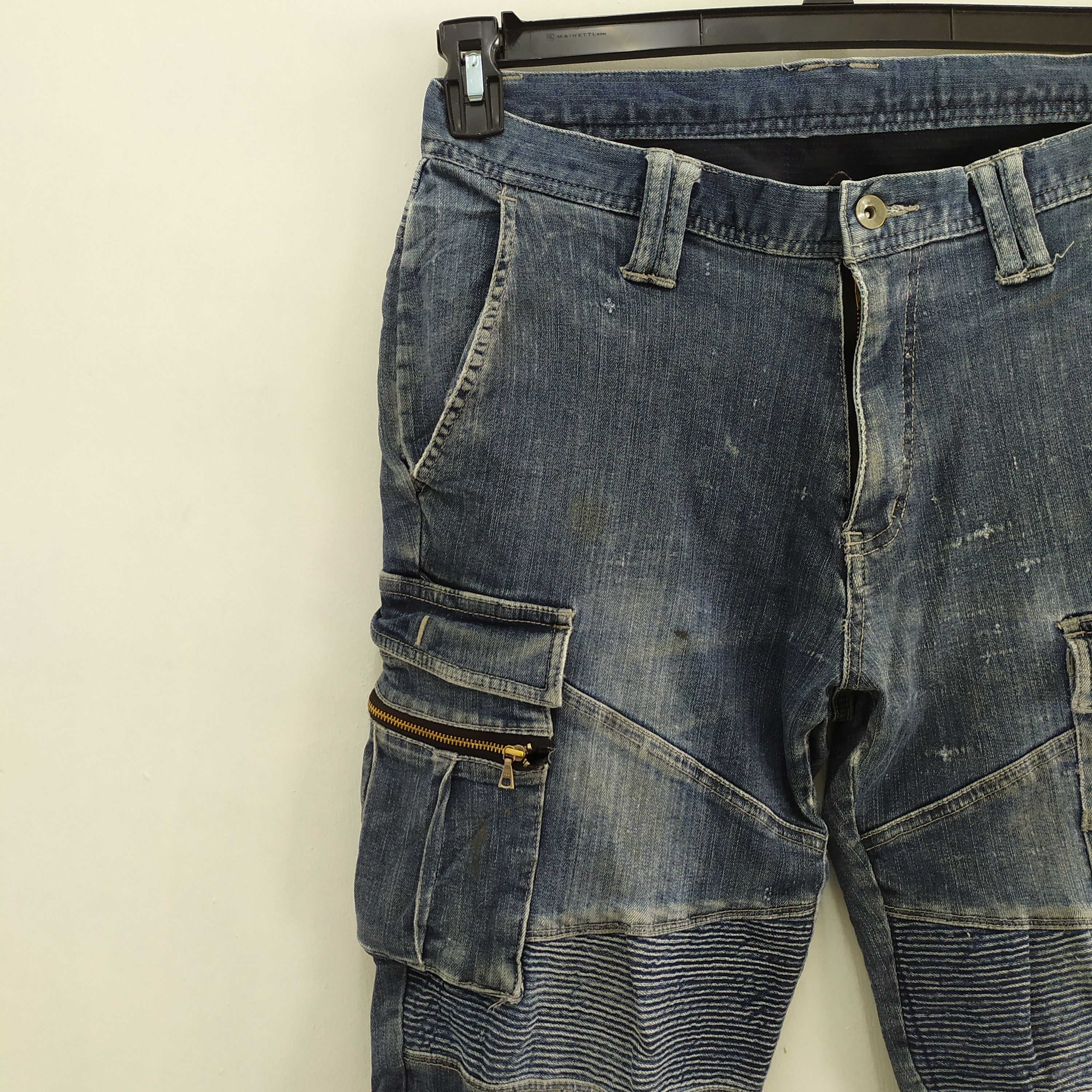 Japanese Brand TORA DISTRESSED FADED CARGO PANTS MULTIPOCKET TACTICAL Size US 32 / EU 48 - 5 Thumbnail