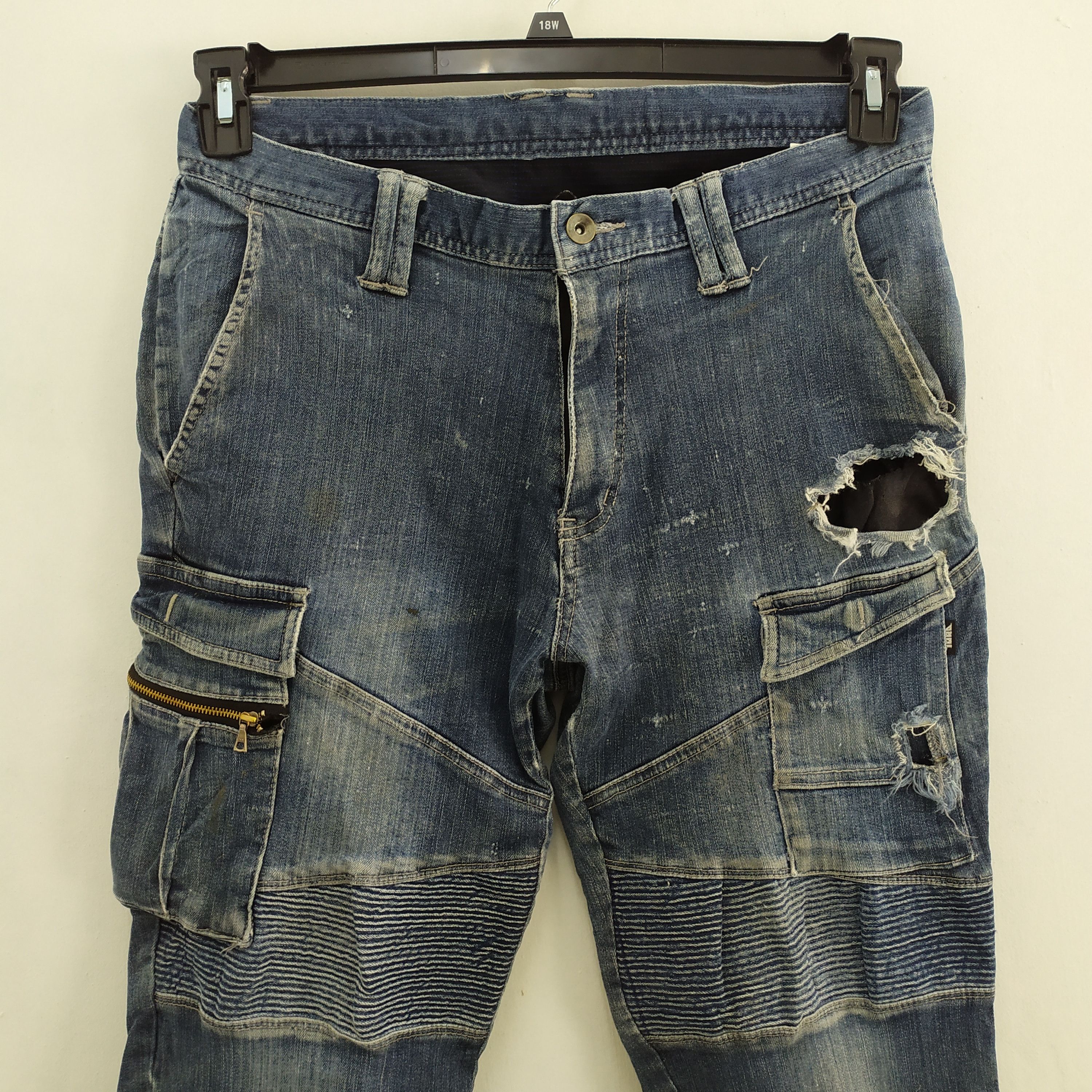 Japanese Brand TORA DISTRESSED FADED CARGO PANTS MULTIPOCKET TACTICAL Size US 32 / EU 48 - 3 Thumbnail