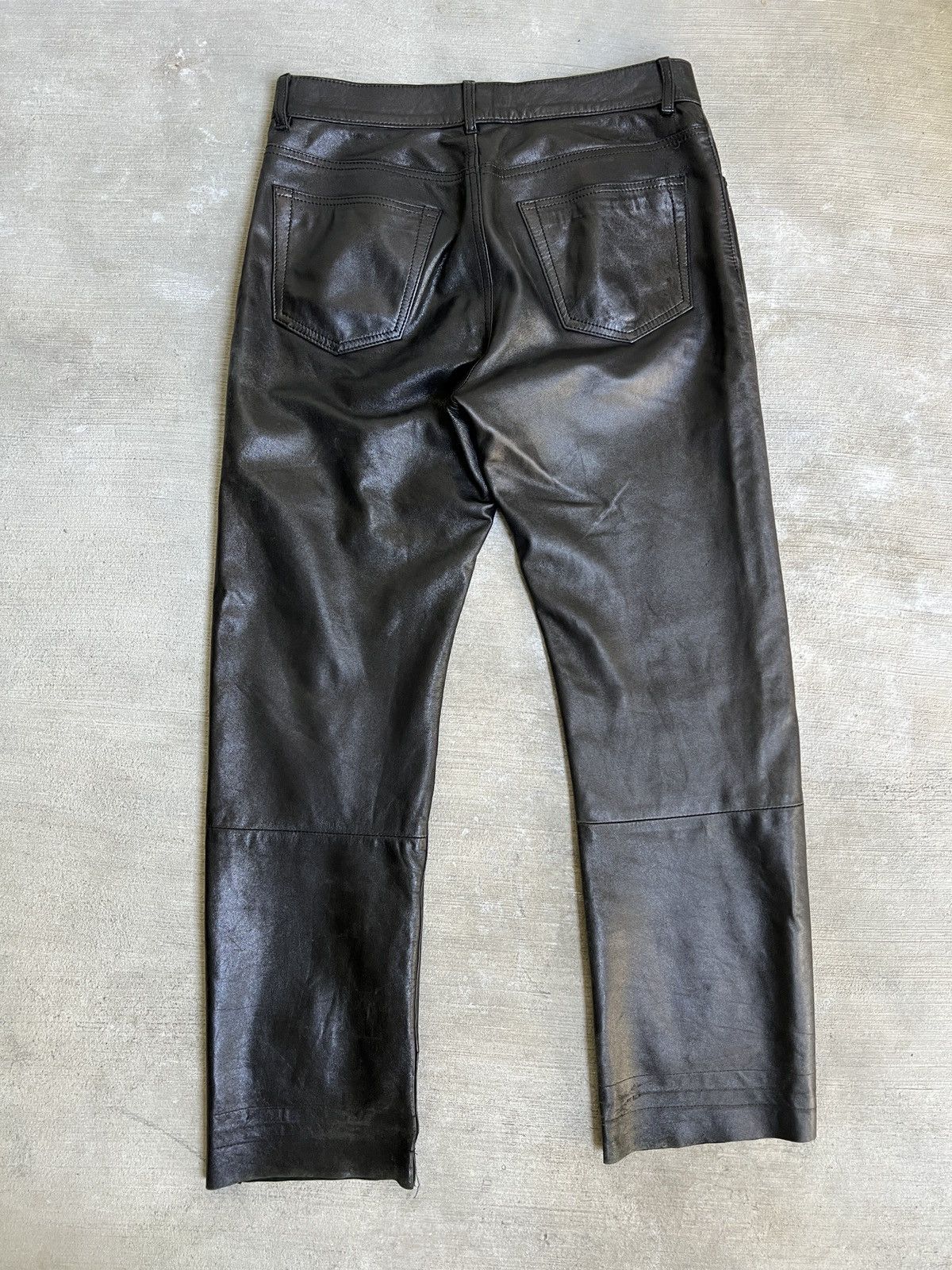 Helmut Lang 1998 Leather Classic Cut Pants Size US 31 - 6 Thumbnail