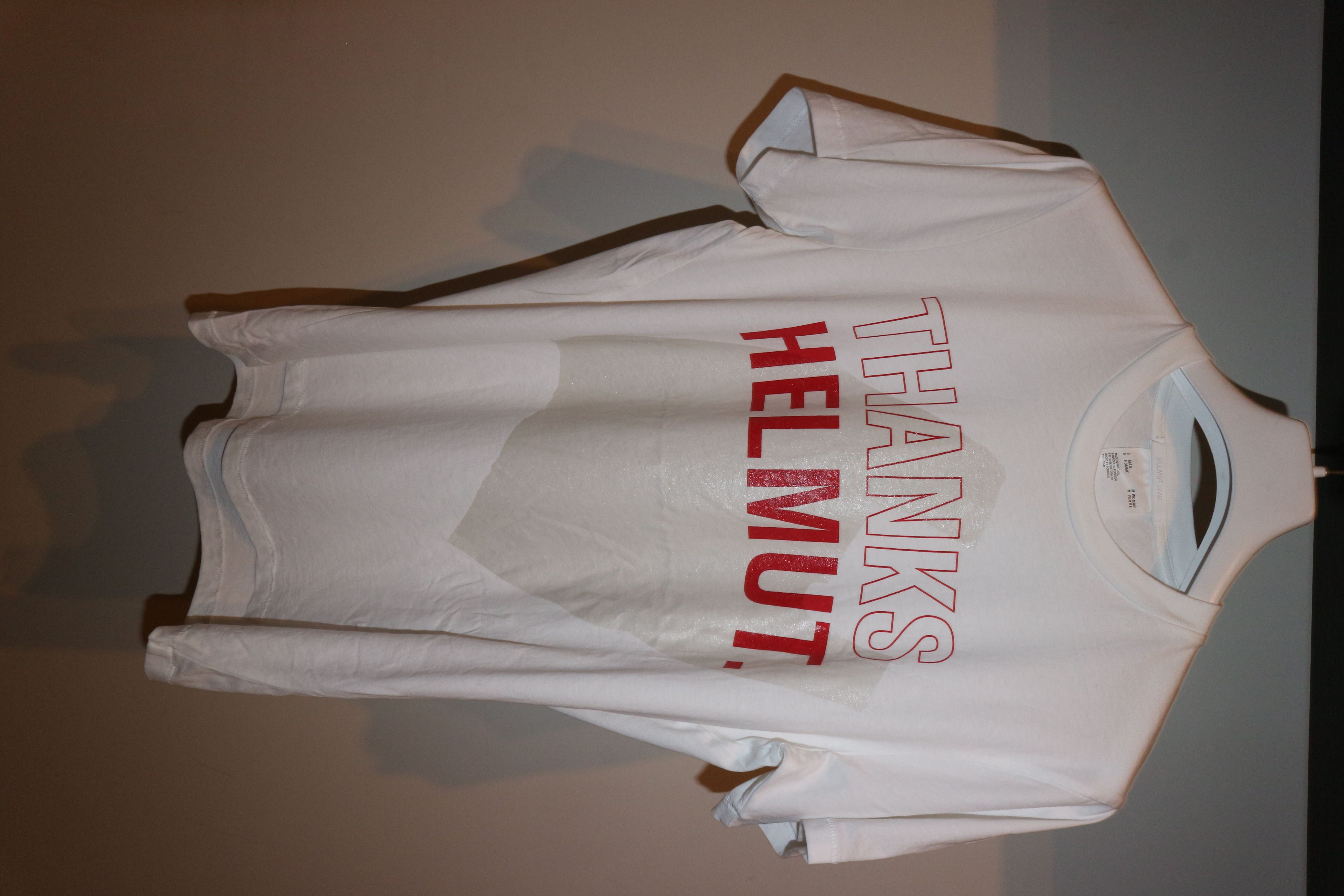 image of Helmut Lang "thanks Helmut" T-Shirt in White, Men's (Size Medium)