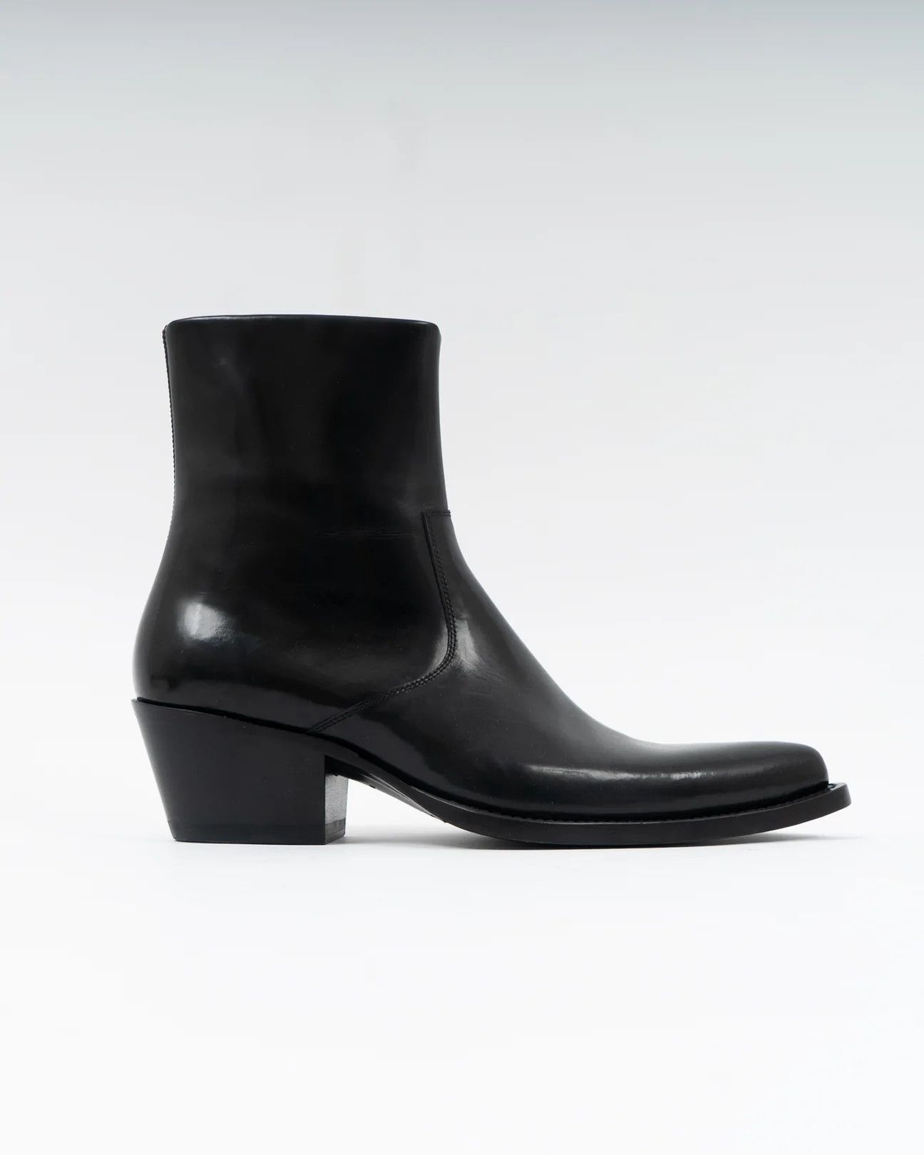 image of Calvin Klein 205W39Nyc x Raf Simons Black 50Mm Tex-C Western Boots, Men's (Size 7)
