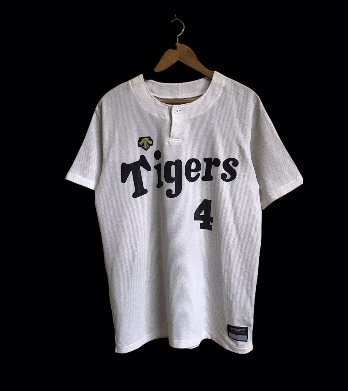 Retro Japan Promotional Hanshin Tigers Pin Stripe Baseball Light Jersey Yellow