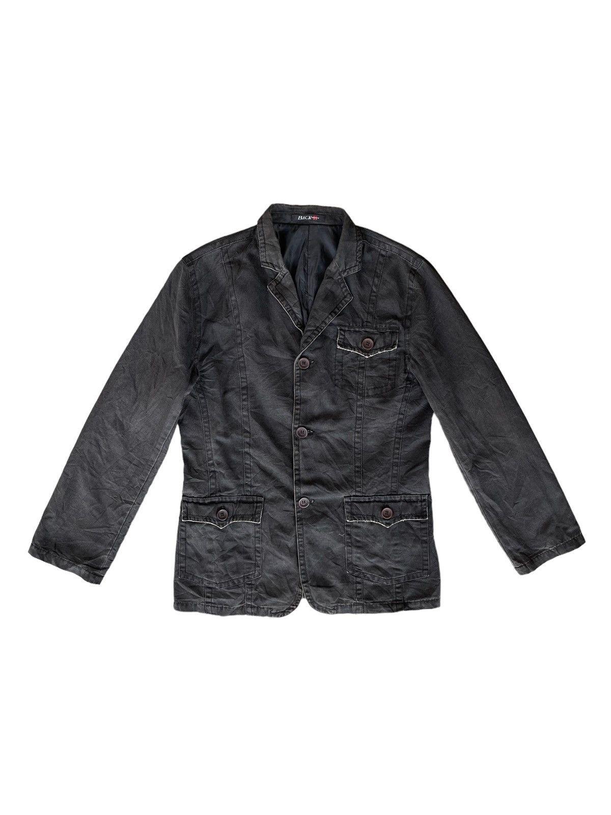 Japanese Brand Japanese Brand Grunge Style Grey Washed Frayed Chore Jacket Size US M / EU 48-50 / 2 - 2 Thumbnail