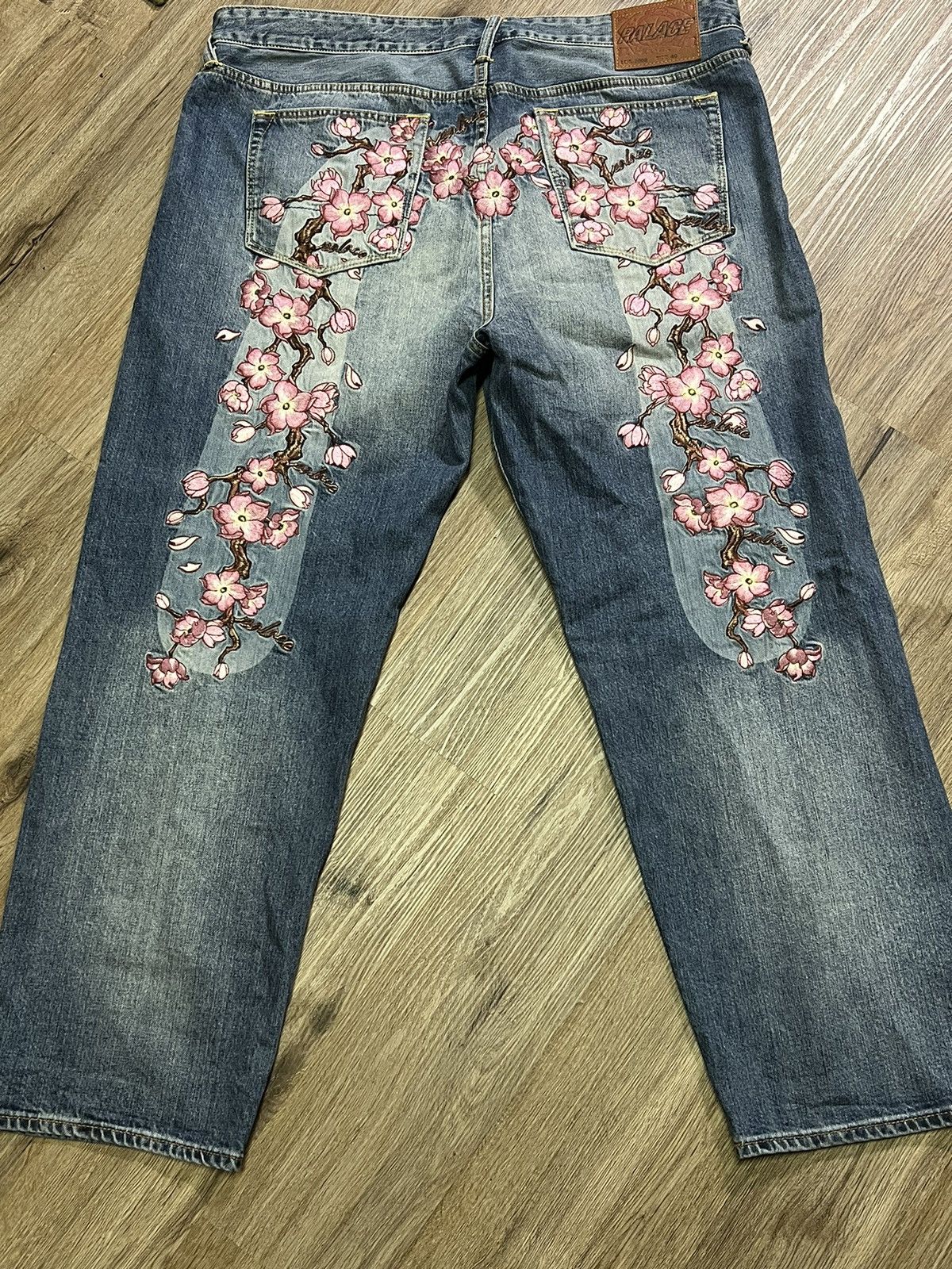 Palace NEED GONE Place x Evisu Cherry Blossom Denim | Grailed