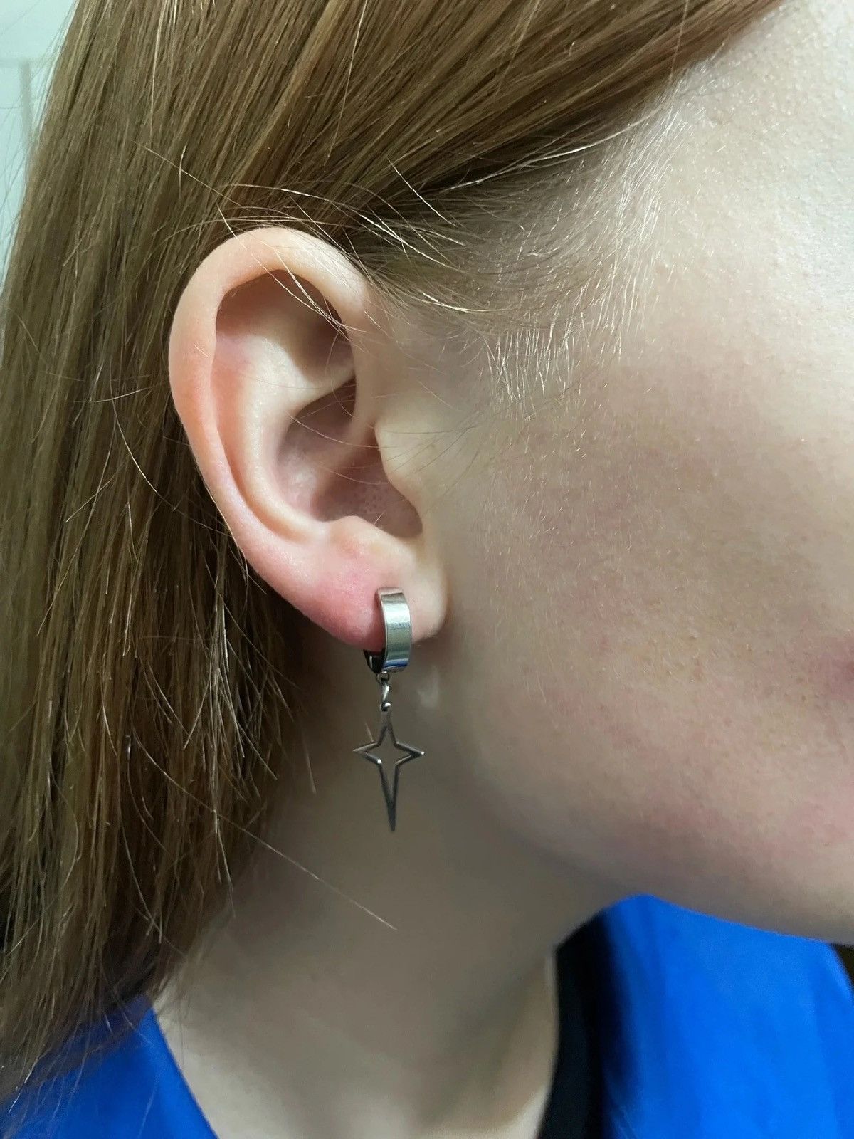 Jewelry × Vintage Silver Star Geometry Earrings Size ONE SIZE - 3 Thumbnail
