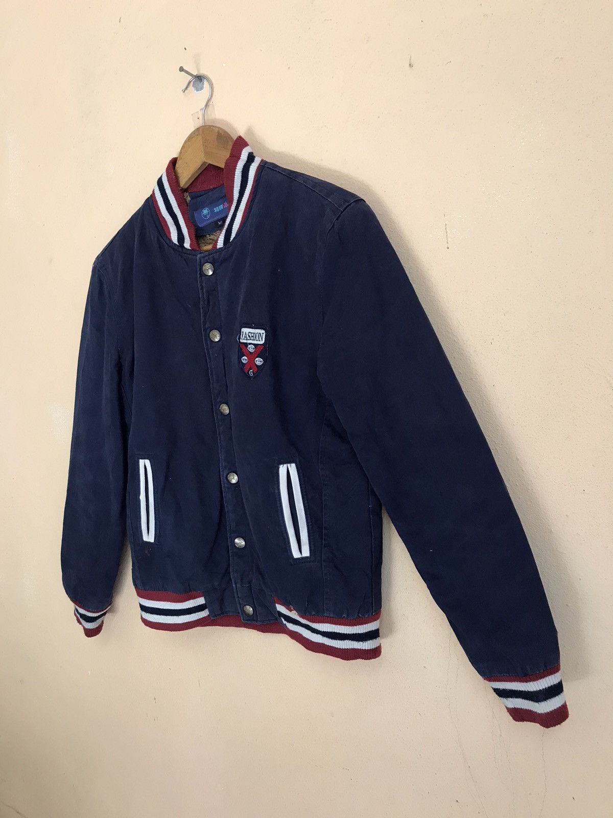 Japanese Brand VINTAGE VARSITY SHERPA JACKET Size US S / EU 44-46 / 1 - 3 Thumbnail