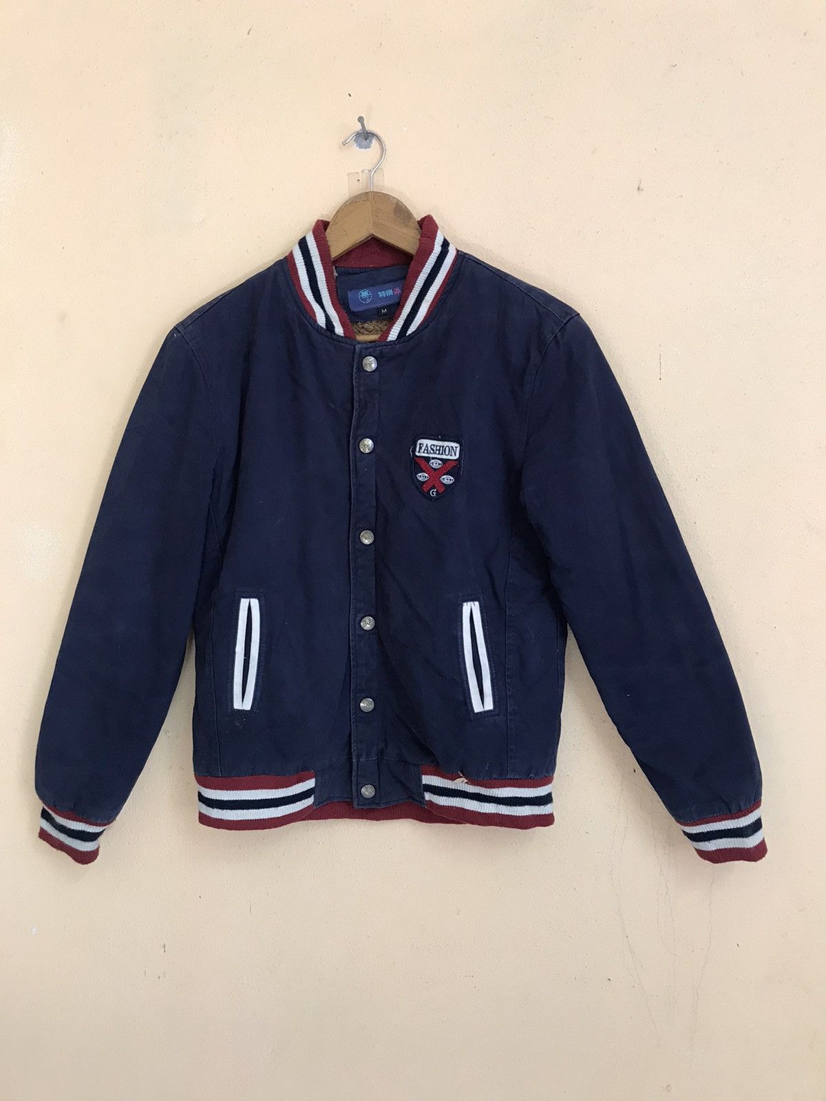 Japanese Brand VINTAGE VARSITY SHERPA JACKET Size US S / EU 44-46 / 1 - 2 Thumbnail