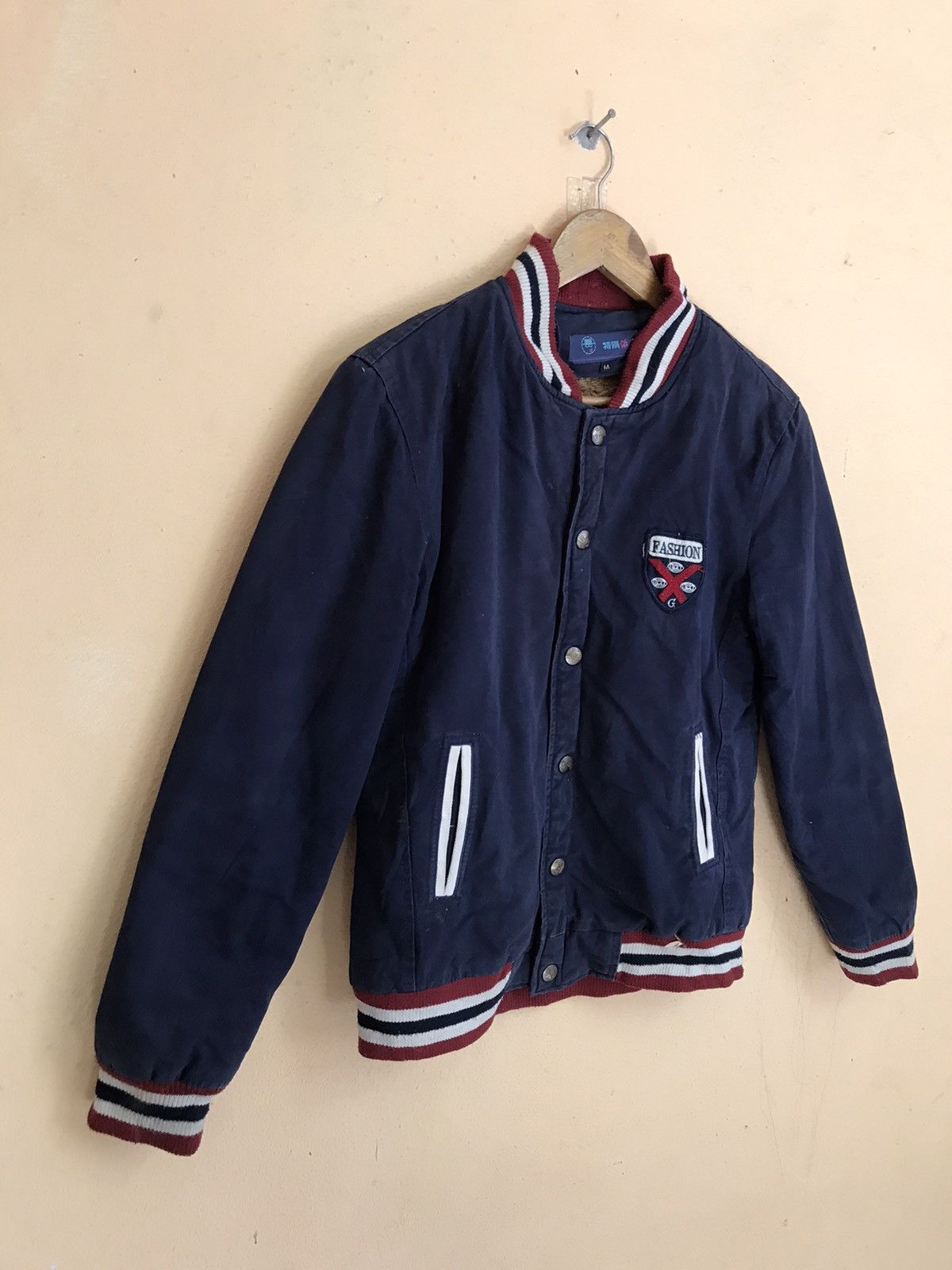 Japanese Brand VINTAGE VARSITY SHERPA JACKET Size US S / EU 44-46 / 1 - 4 Thumbnail