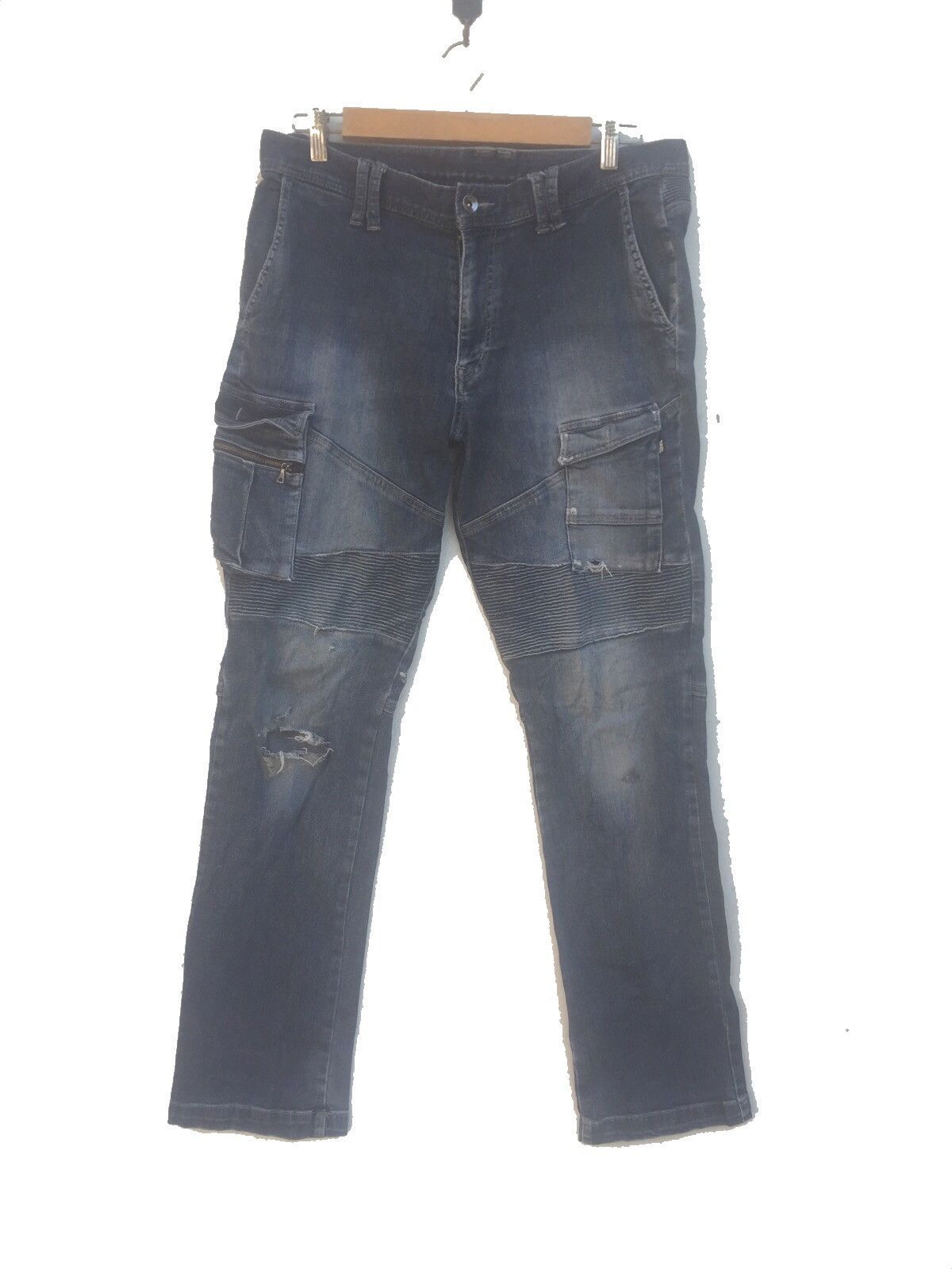Japanese Brand RARE DISTRESSED DENIM RIDER JEANS NICE DESIGN Size US 34 / EU 50 - 1 Thumbnail