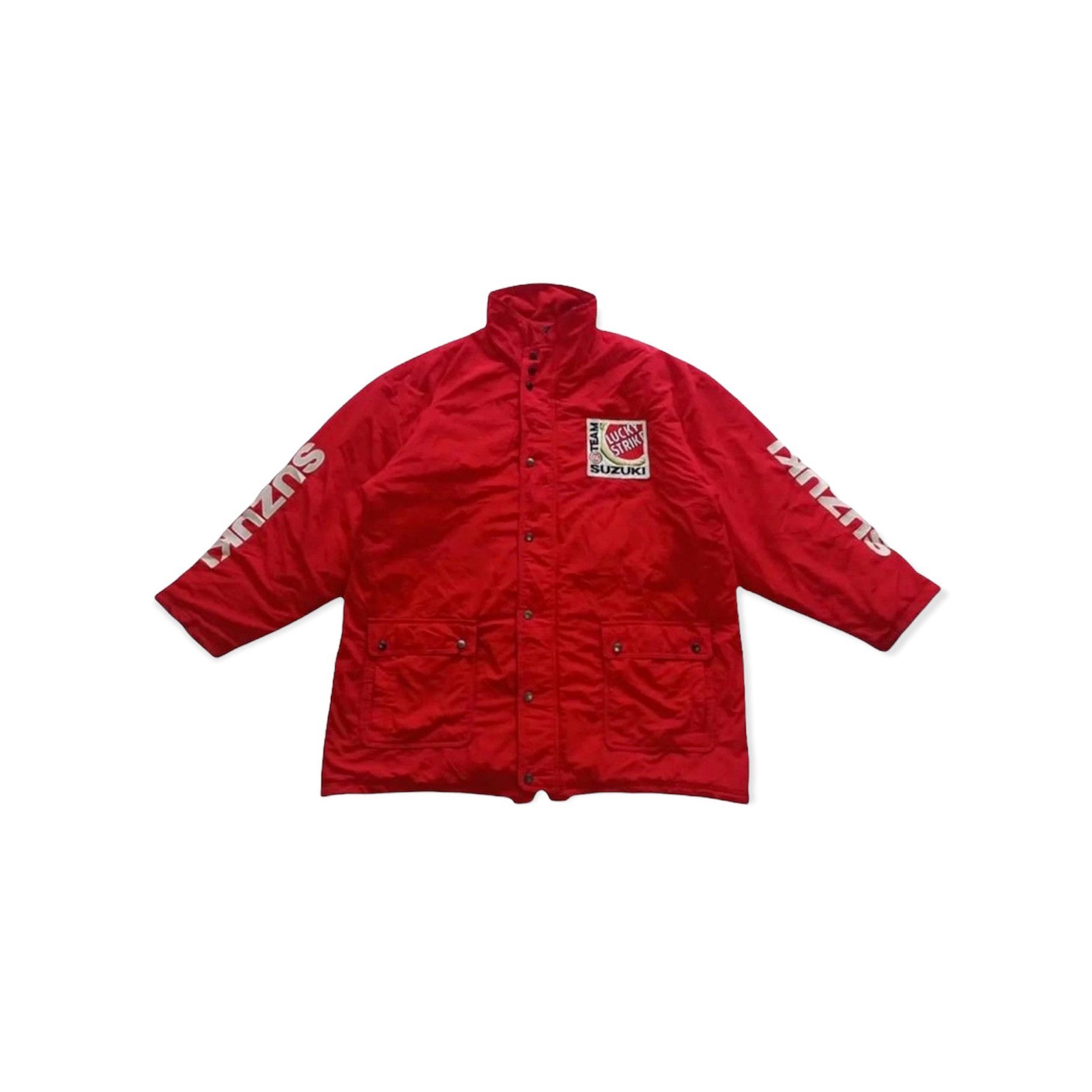 Suzuki Lucky Strike ジャケット 赤黒 Vintage Racing Lucky Strike Biker Leather Red Jacket | Hype