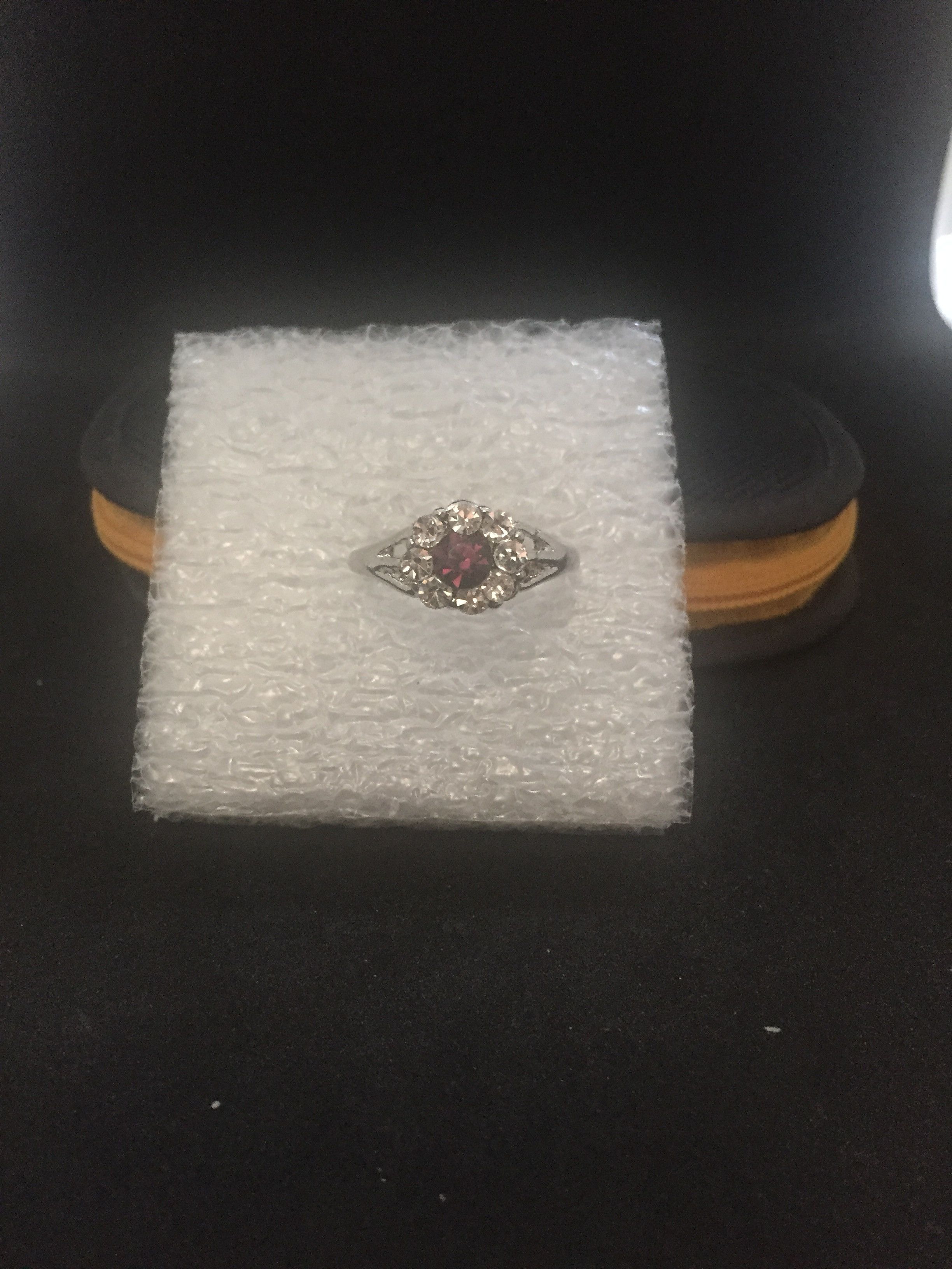 Jewelry Purple Cz Tibetan silver ring - Size 7 Size ONE SIZE - 1 Thumbnail