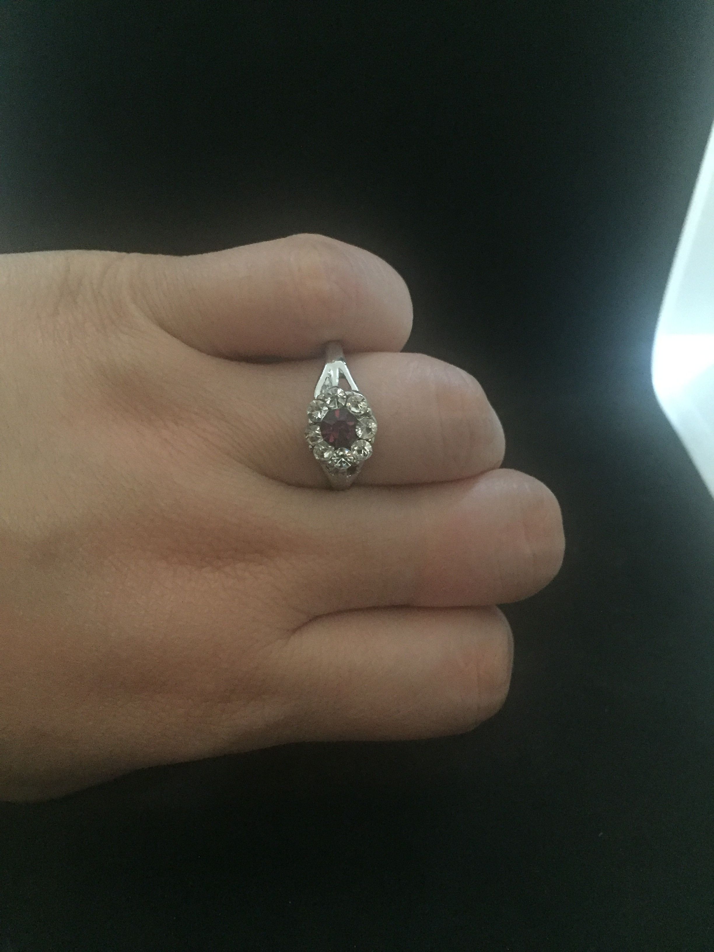 Jewelry Purple Cz Tibetan silver ring - Size 7 Size ONE SIZE - 3 Thumbnail