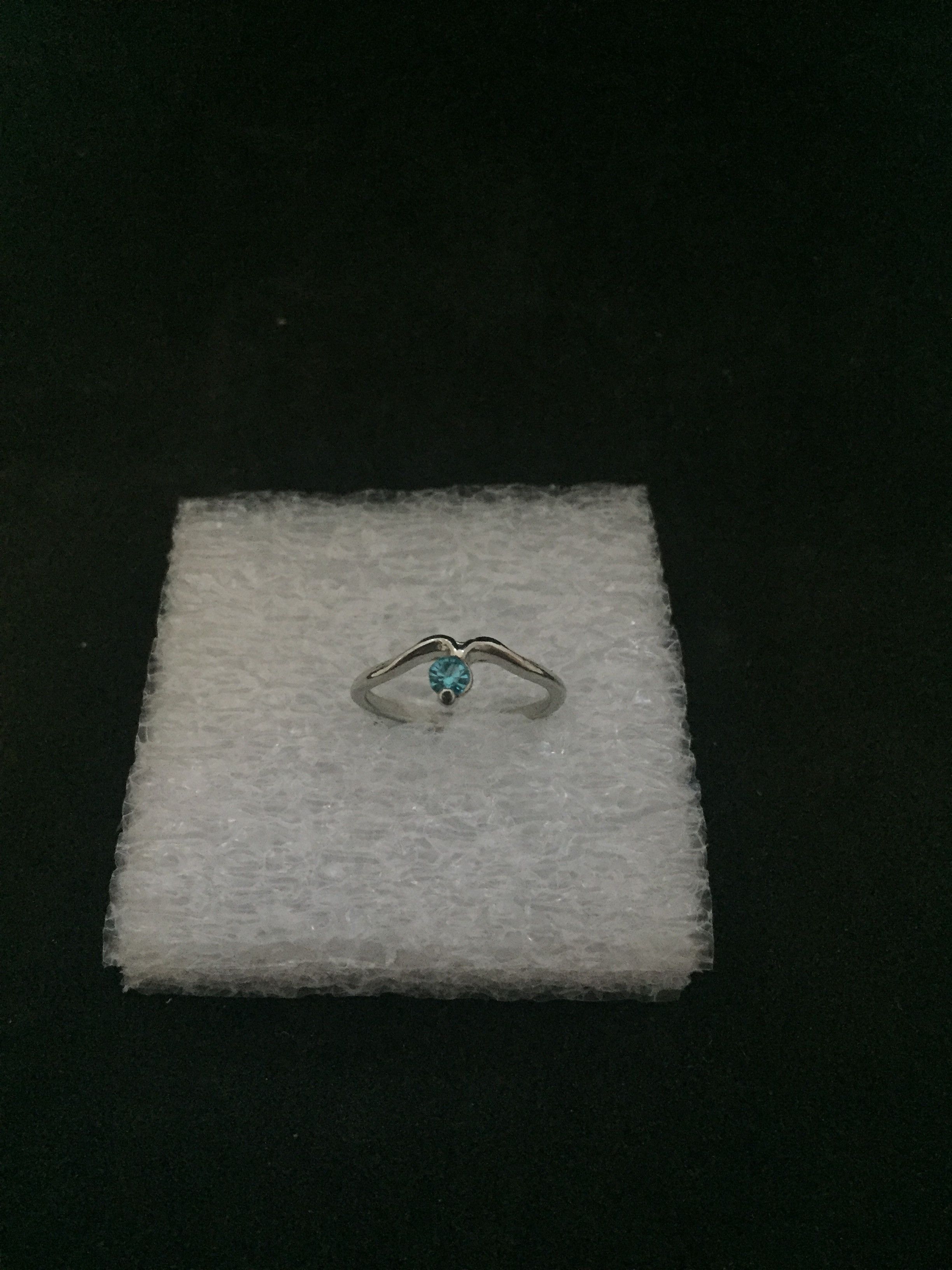 Jewelry Small blue cz Tibetan silver ring - Size 6.5 Size ONE SIZE - 1 Thumbnail