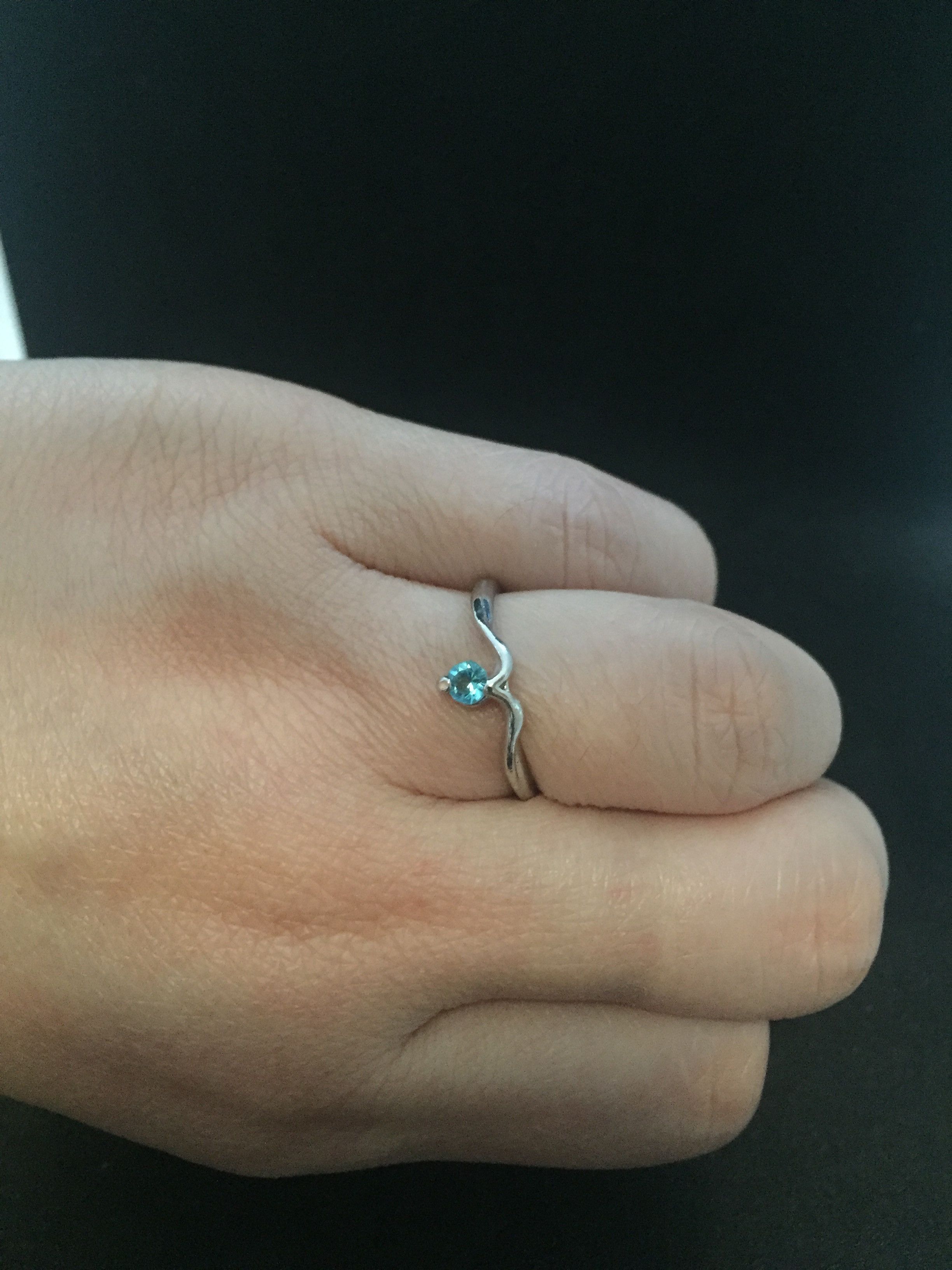 Jewelry Small blue cz Tibetan silver ring - Size 6.5 Size ONE SIZE - 3 Thumbnail
