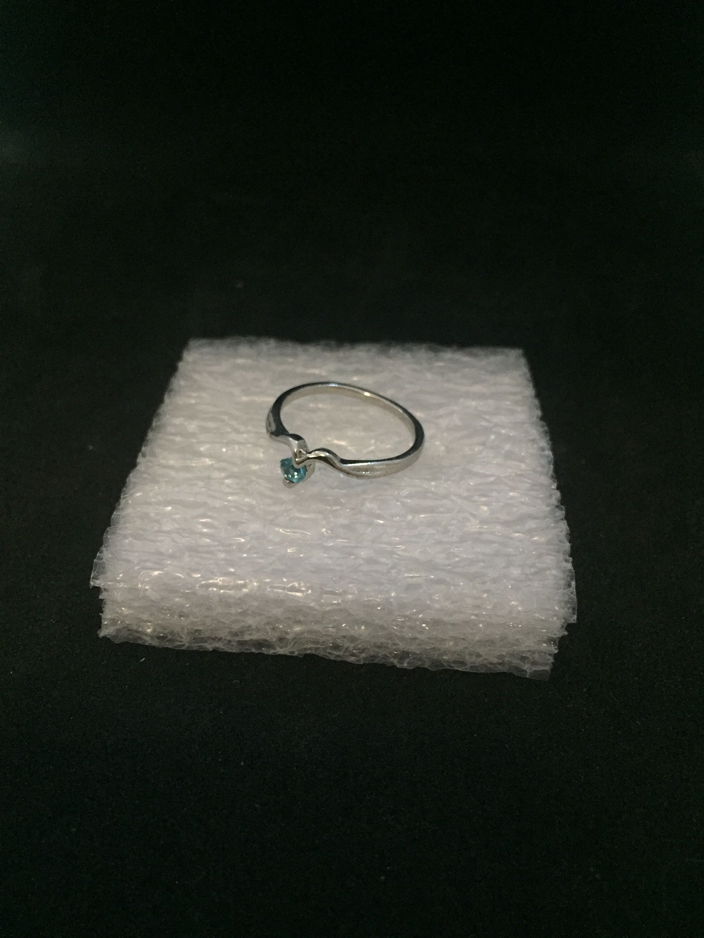 Jewelry Small blue cz Tibetan silver ring - Size 6.5 Size ONE SIZE - 2 Thumbnail