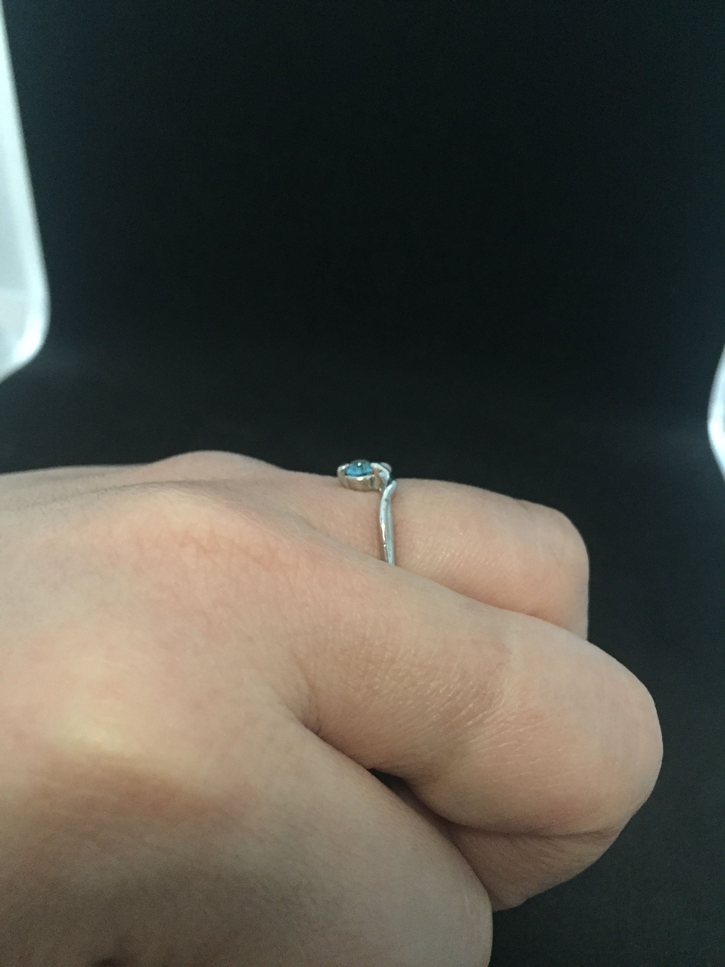 Jewelry Small blue cz Tibetan silver ring - Size 6.5 Size ONE SIZE - 4 Thumbnail