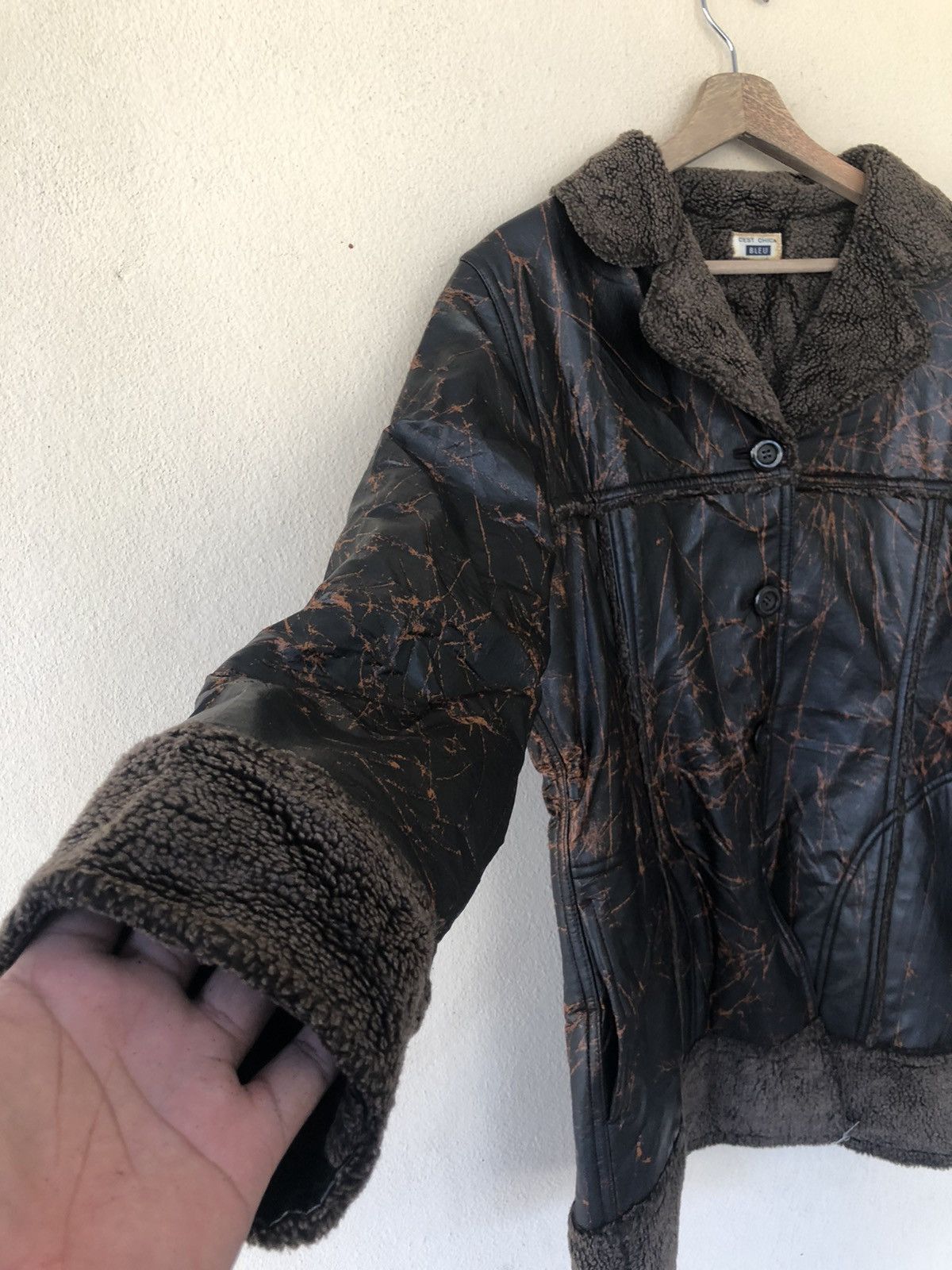 Japanese Brand Cest Chica Bleu Avant Garde Leather Jacket Size US M / EU 48-50 / 2 - 6 Thumbnail