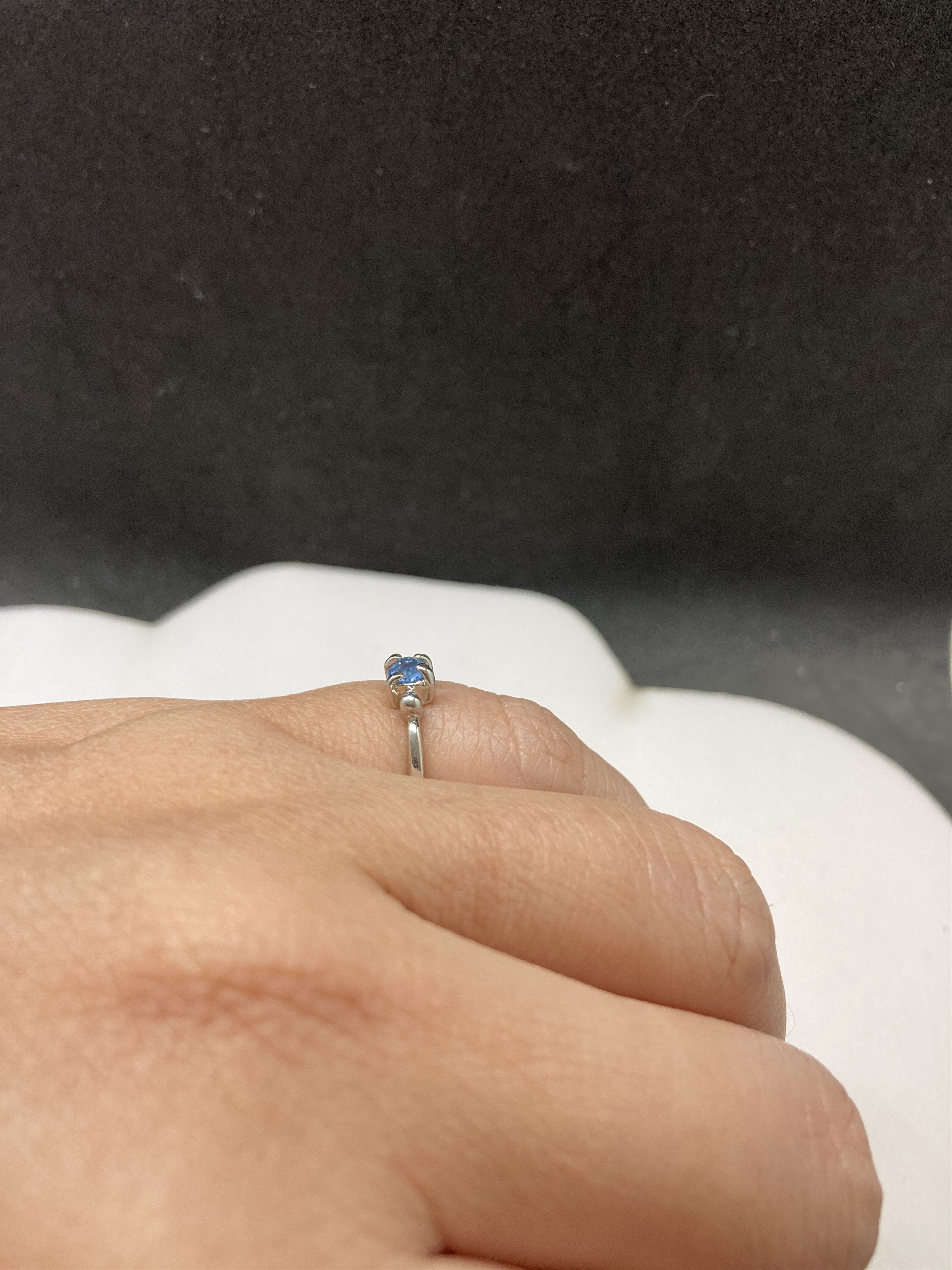 Jewelry Small teal cz Tibetan silver ring - Size 4.75 Size ONE SIZE - 4 Thumbnail