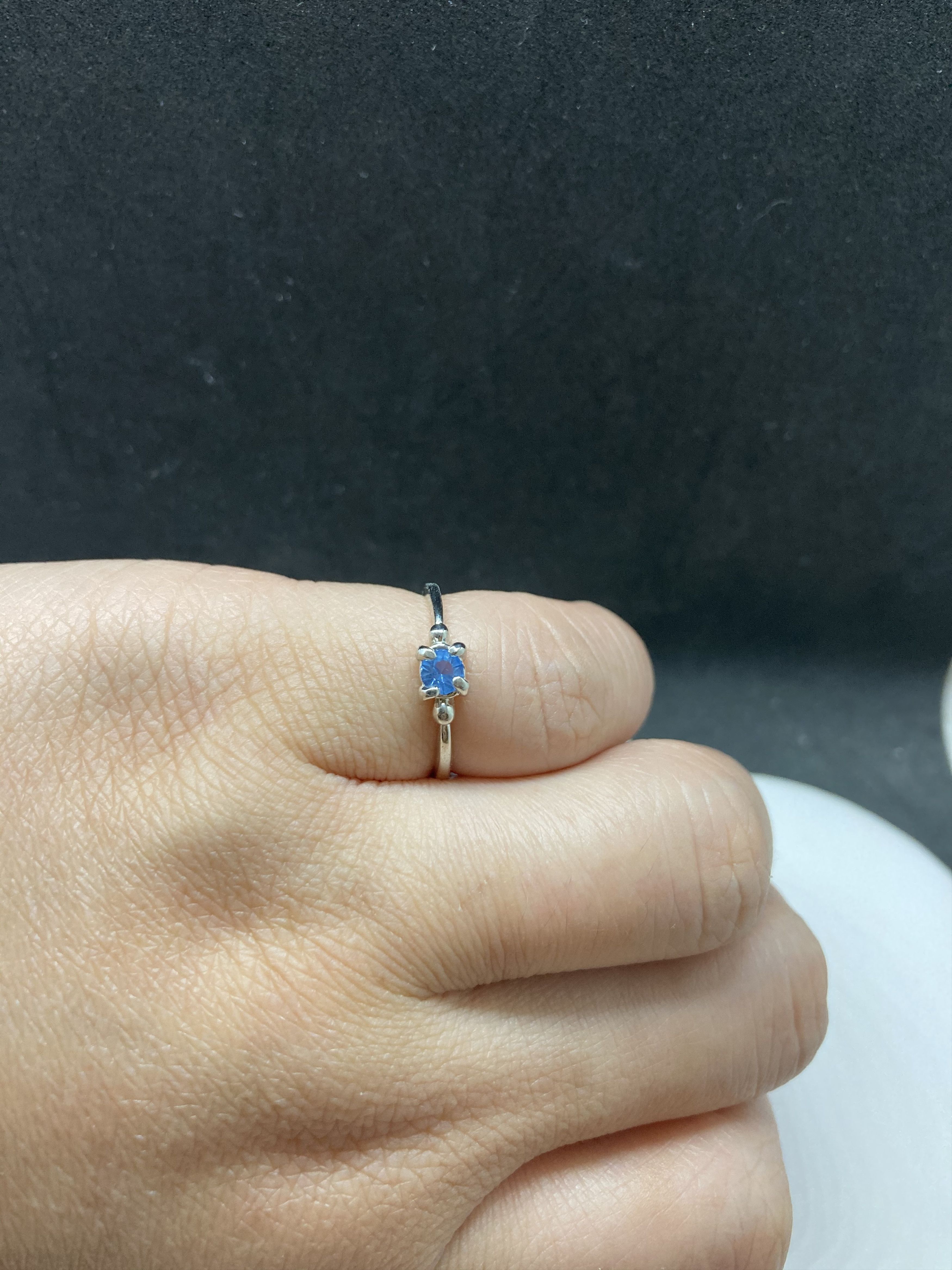 Jewelry Small teal cz Tibetan silver ring - Size 4.75 Size ONE SIZE - 3 Thumbnail