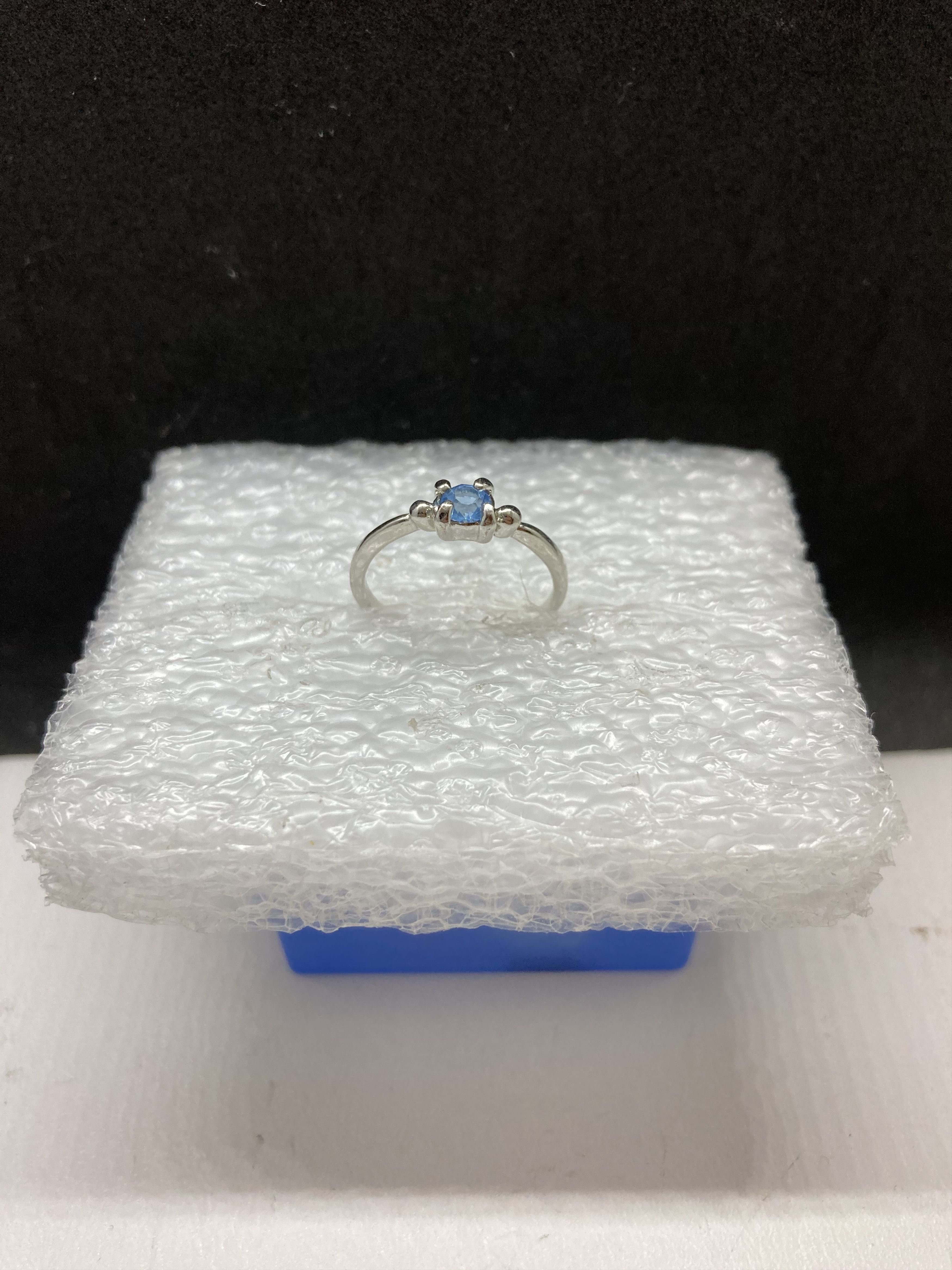 Jewelry Small teal cz Tibetan silver ring - Size 4.75 Size ONE SIZE - 2 Thumbnail