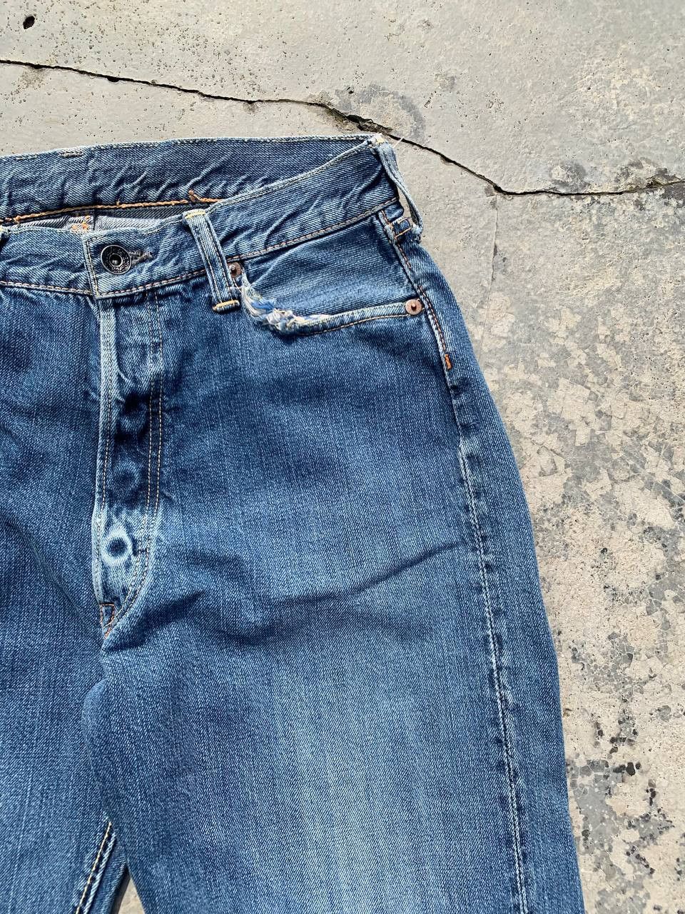The Real McCoy's Vintage Joe McCoy Selvedge Distressed Denim Size US 28 / EU 44 - 3 Thumbnail