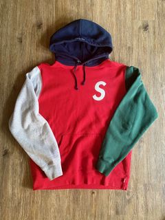 Supreme s logo hot sale hoodie red