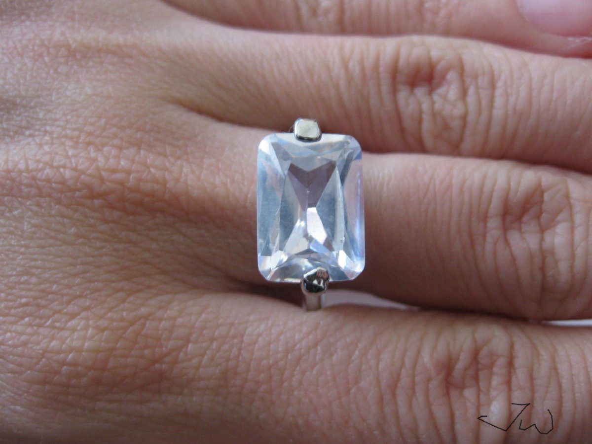 Jewelry Clear CZ Ring - Size 9.5 Size ONE SIZE - 3 Thumbnail