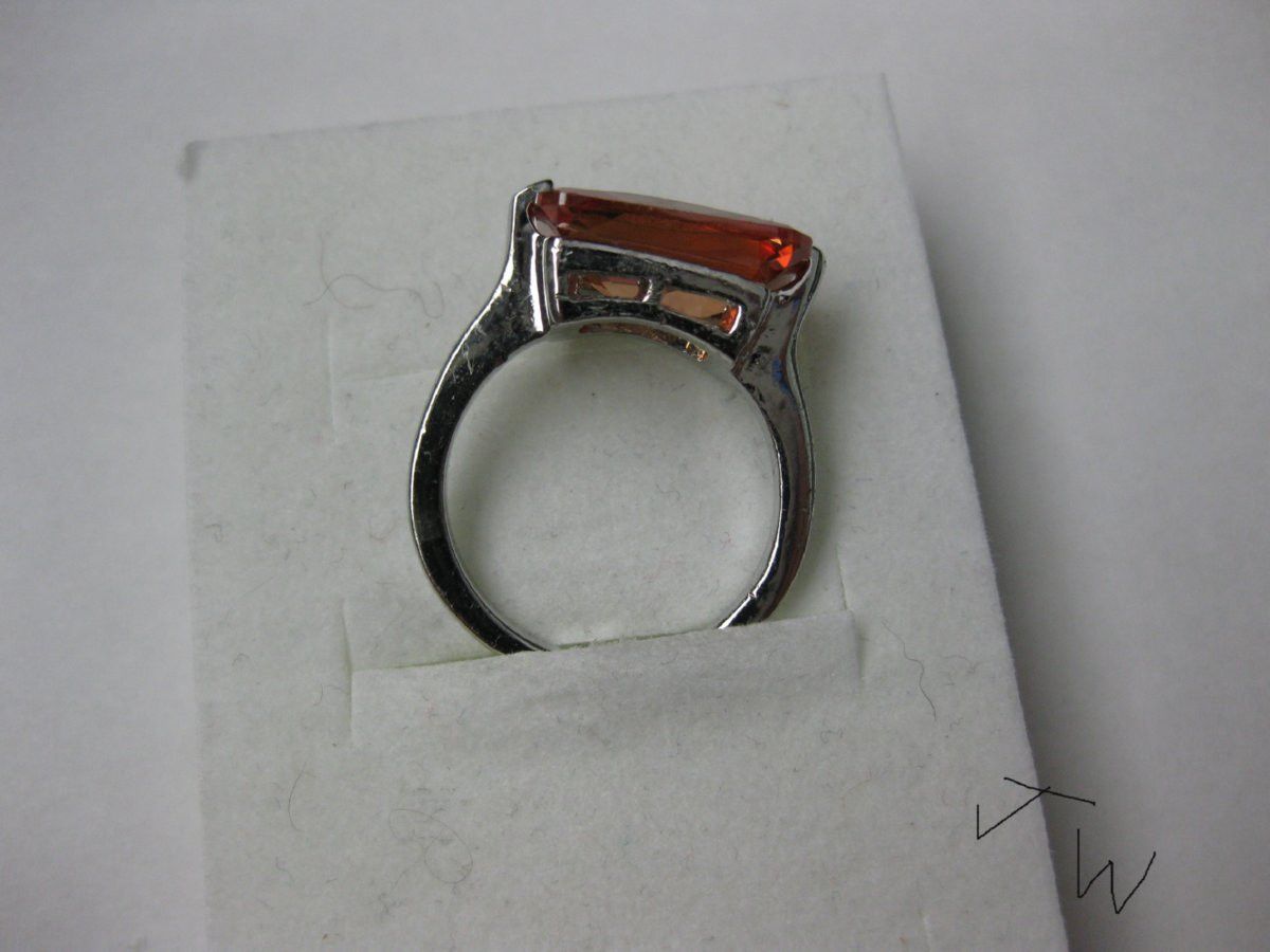 Jewelry Orange CZ Ring - Size 7.5 Size ONE SIZE - 2 Thumbnail