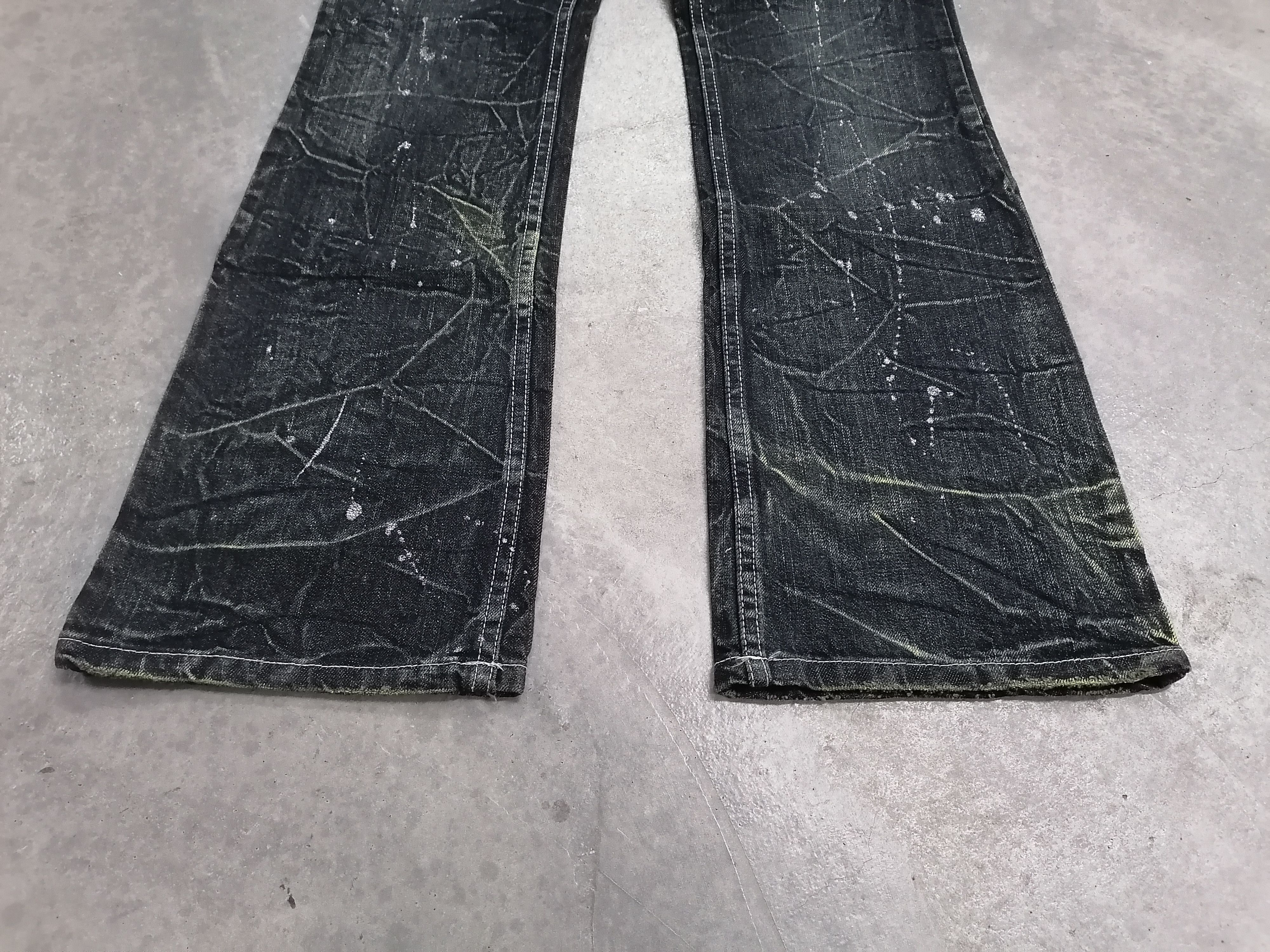 Flare Jeans Nylaus Claw Mark Angel Splattered Denim Pants